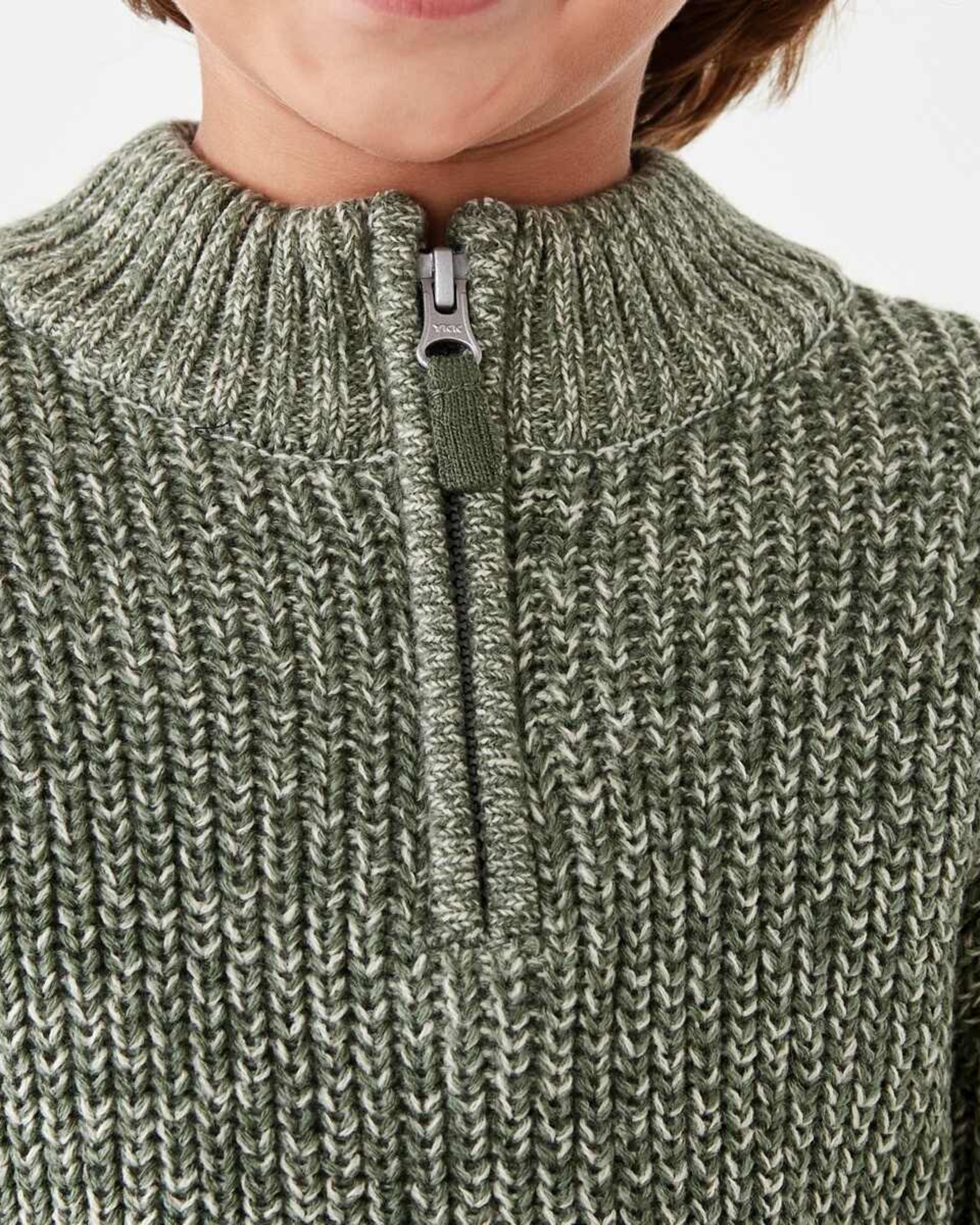 4 Fisherman Quarter Zip Knit Top Fisherman Green, 4 of 8