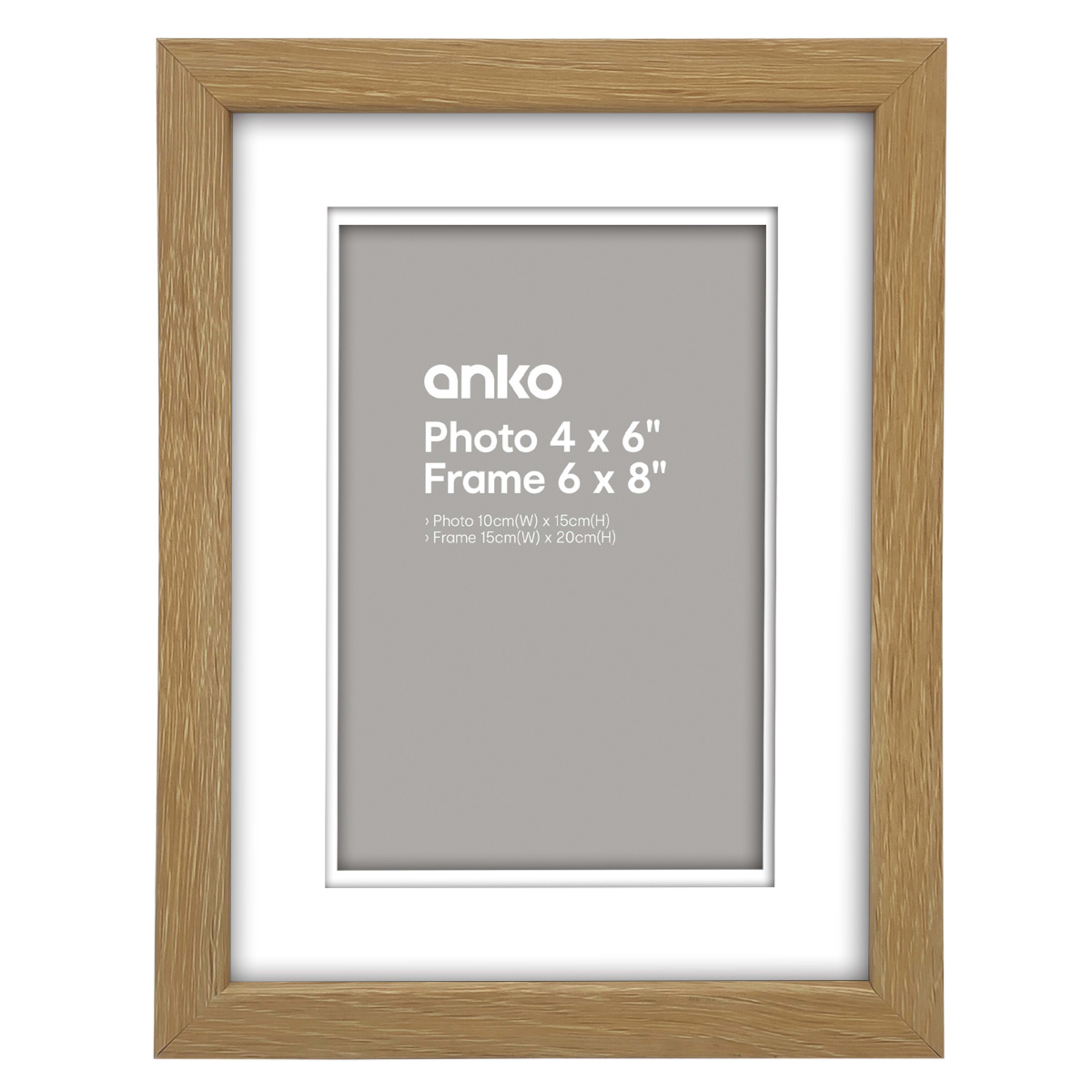 1 Photo Frame - 4in. x 6in. (10cm x 15cm), Oak