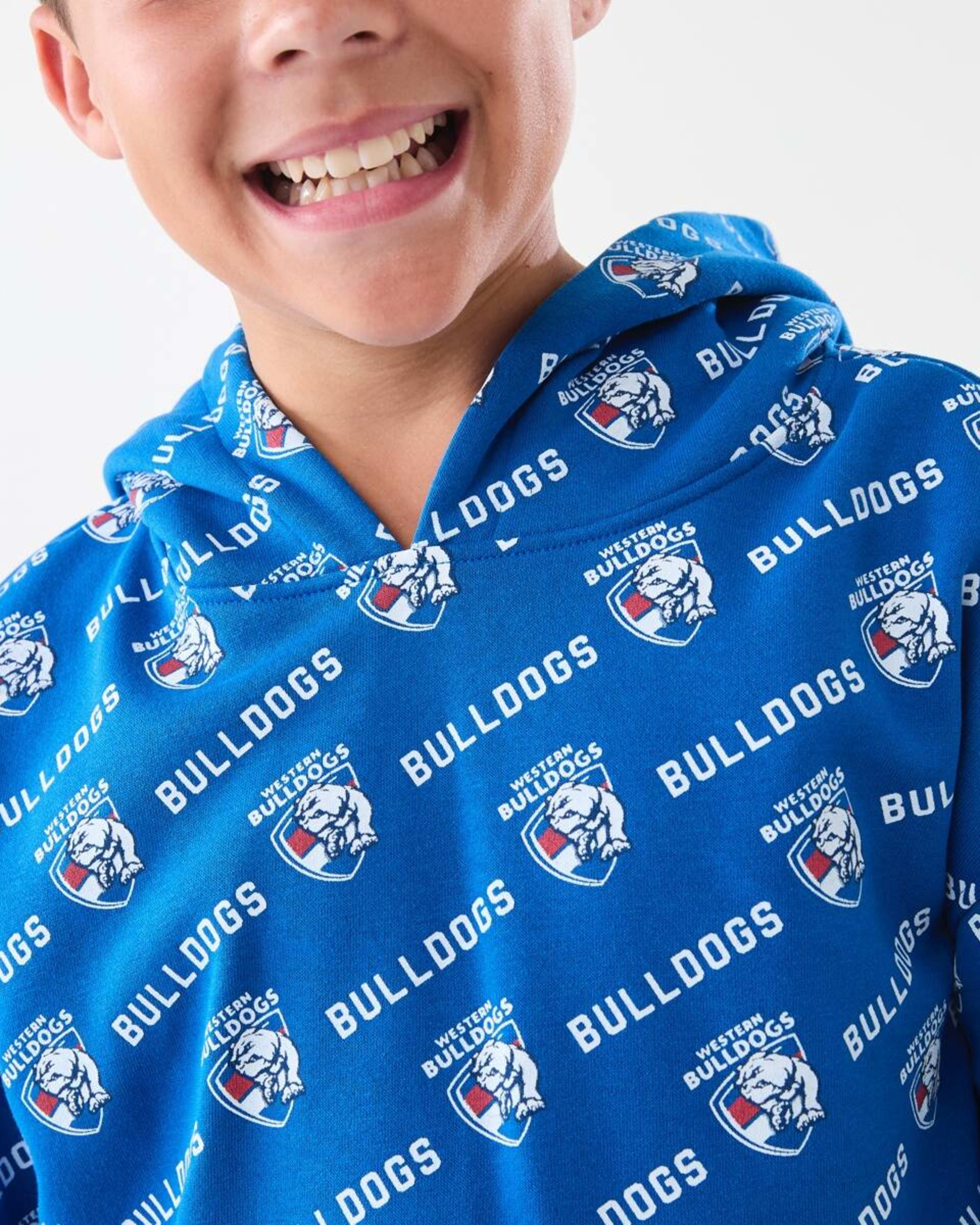 6 Official AFL Kids All Over Print Hoodie Bulldogs, 6 of 9
