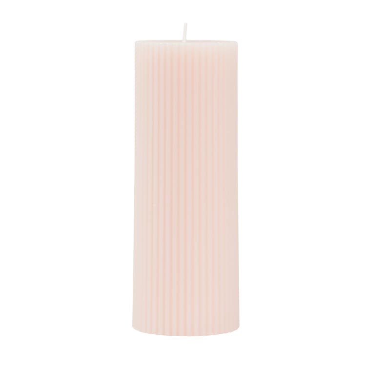 Pink Ribbed Pillar Candle Kmart