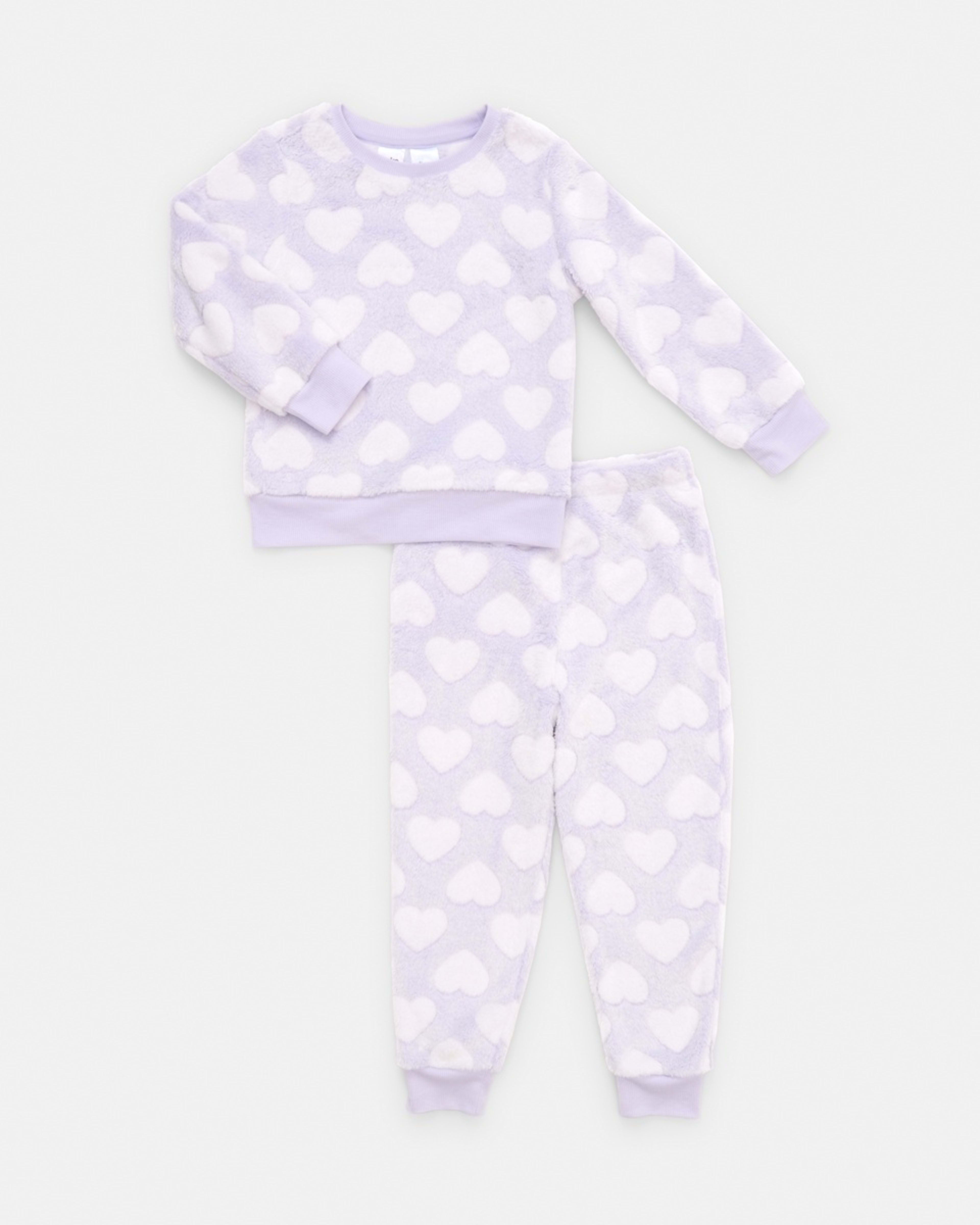 7 Fluffy Pyjama Set Purple Hearts, 7 of 10