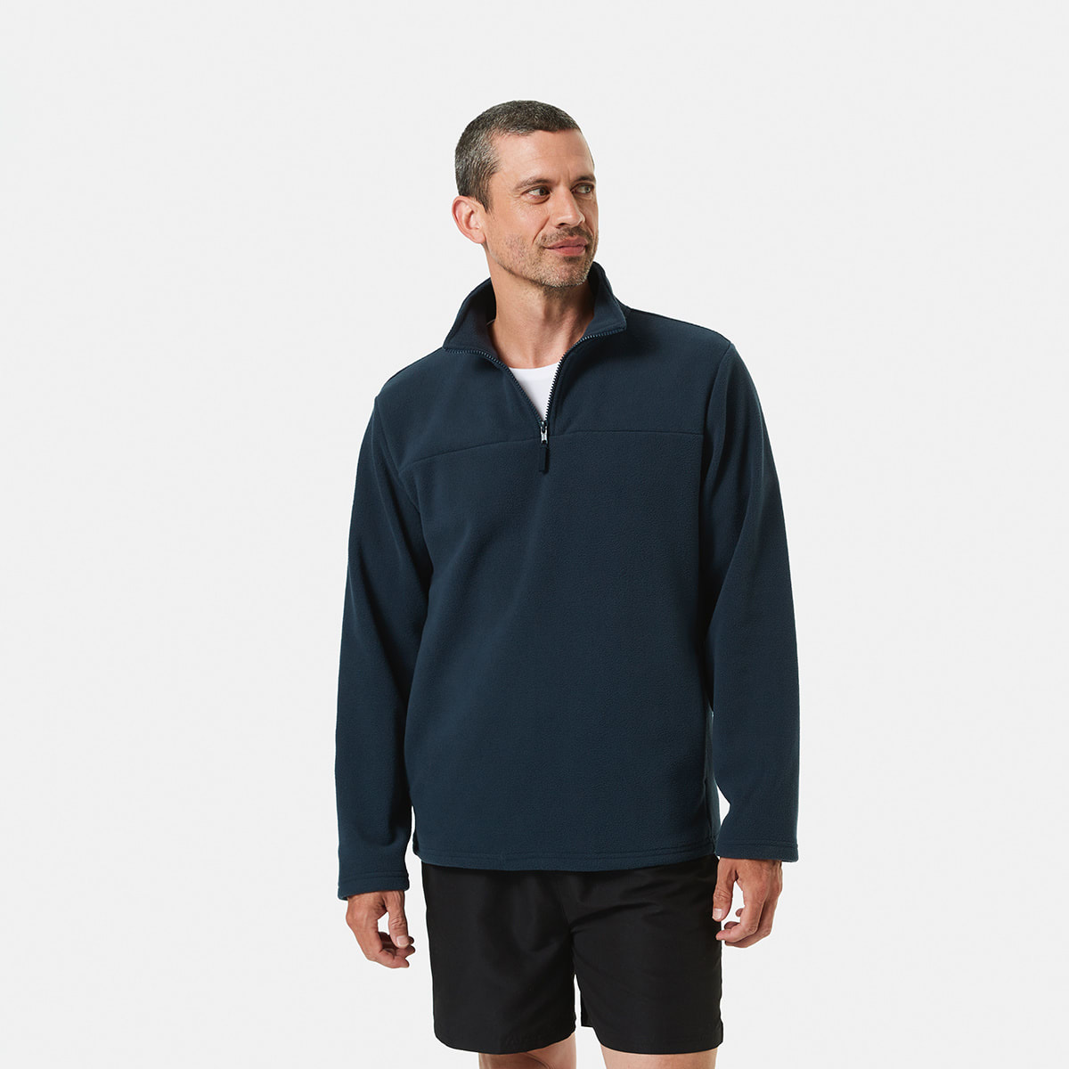 Active Mens Outdoor Polar Fleece Quarter Zip Long Sleeve Top Kmart