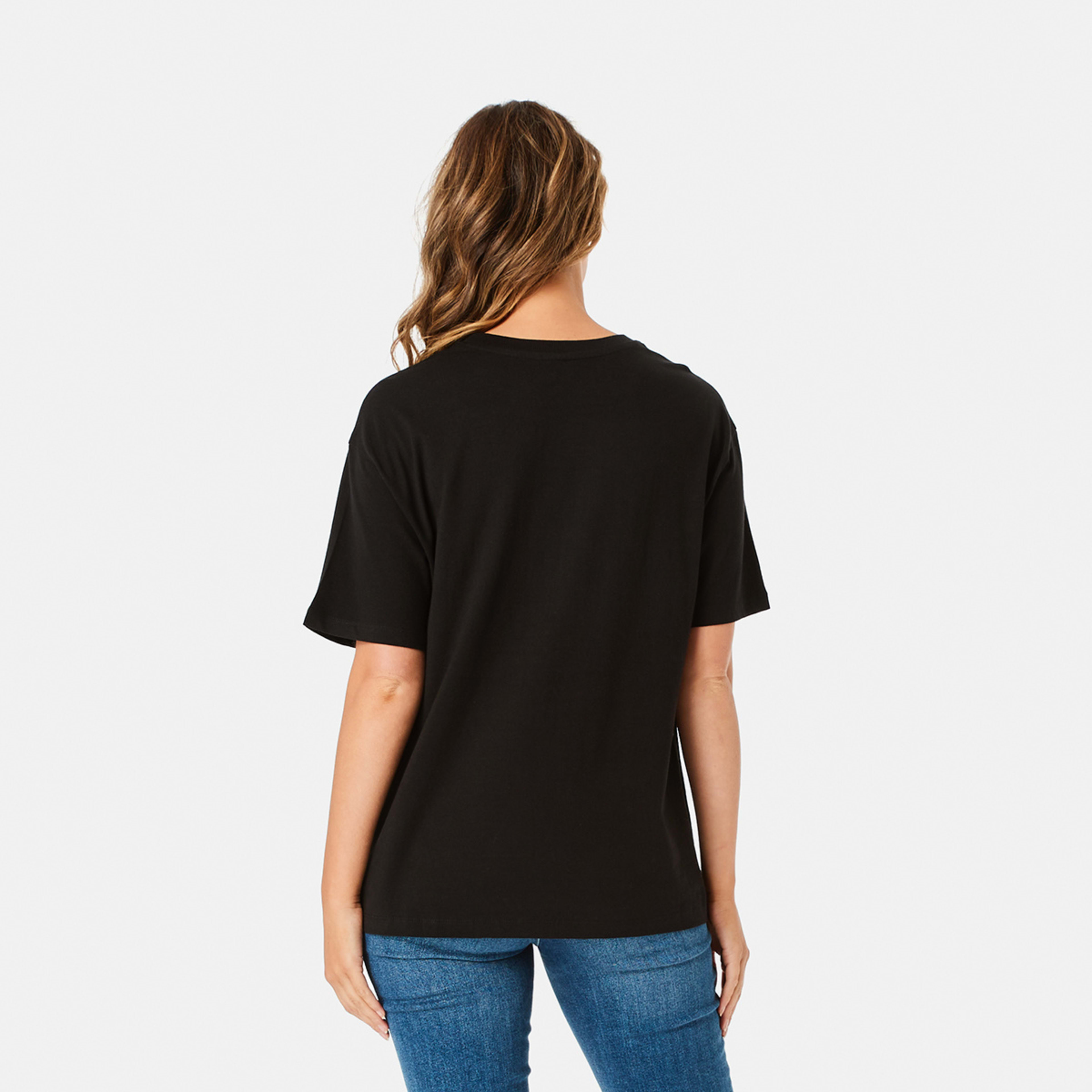 3 Short Sleeve Oversized Boyfriend T-Shirt Black, 3 of 4