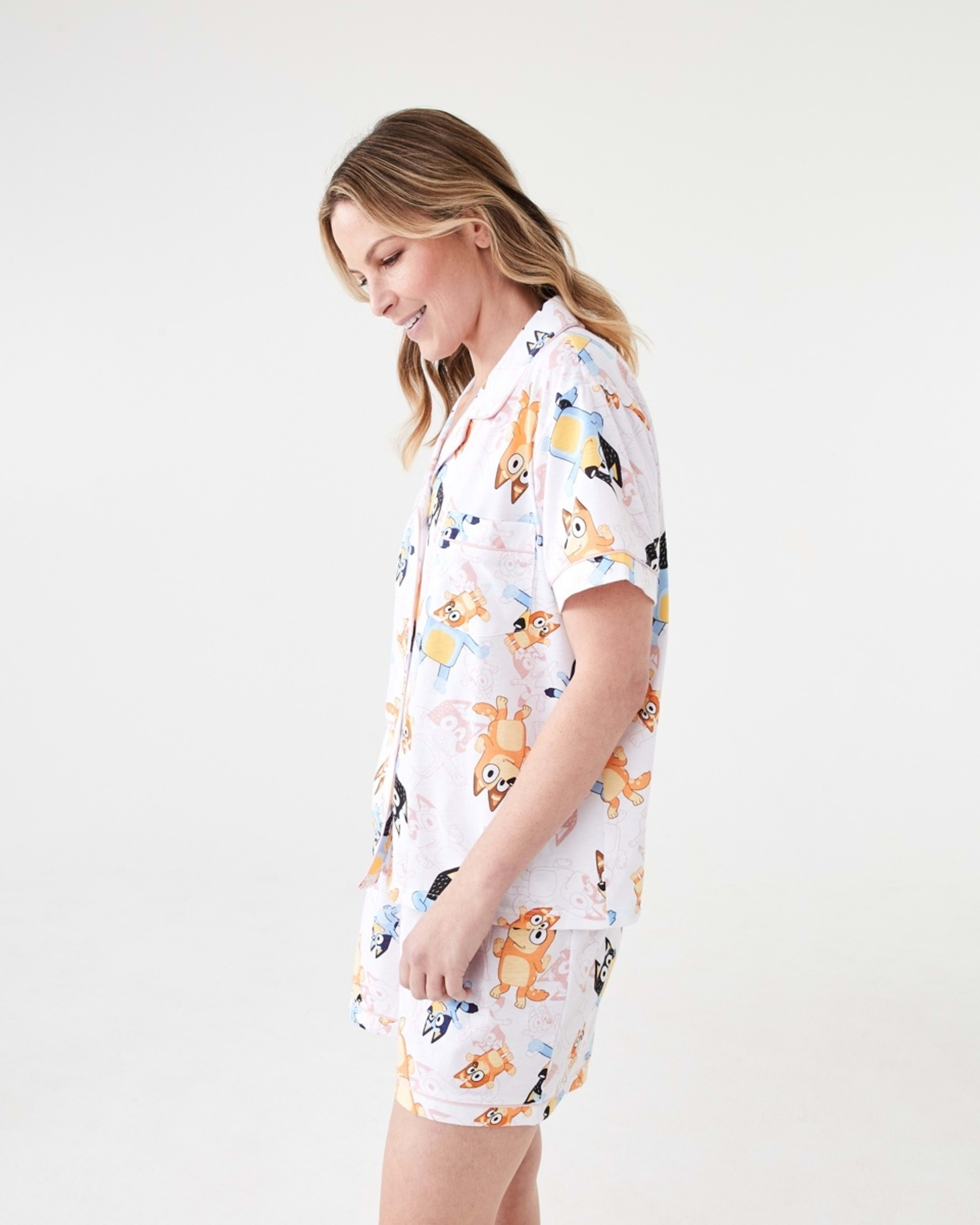 2 Bluey License Family Matching Short Sleeve Top and Shorts Comfort Pyjama Set BLUEY WHITE, 2 of 8