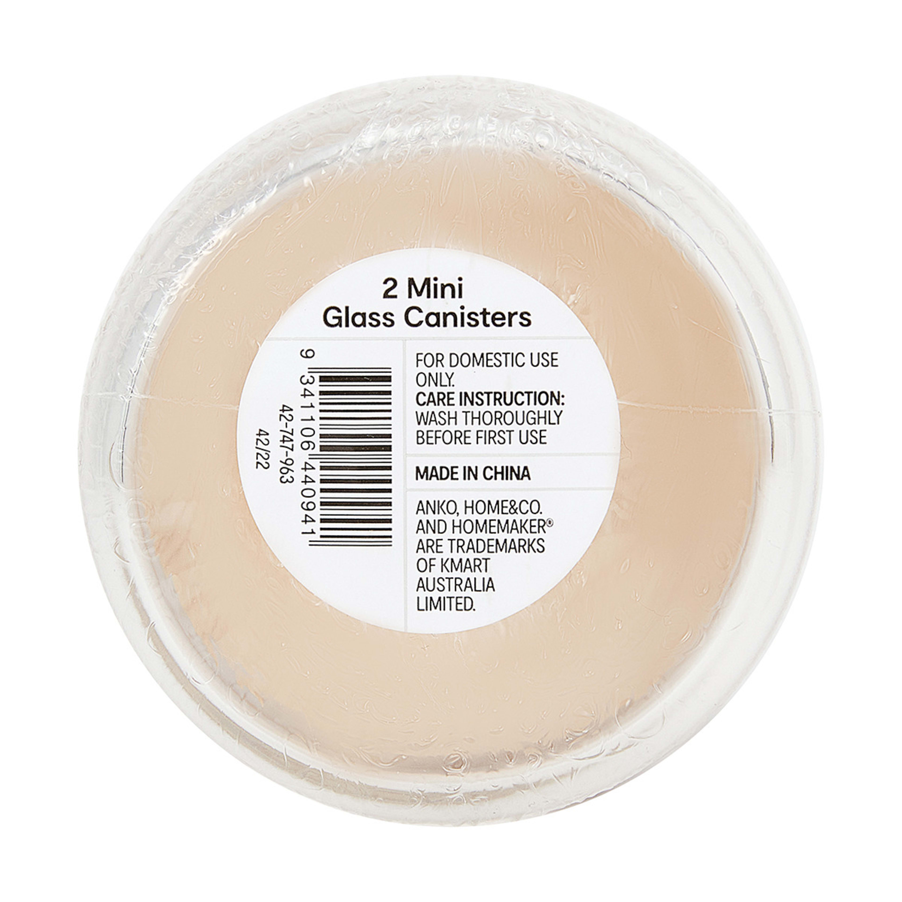 2 Mini Glass Canisters Kmart