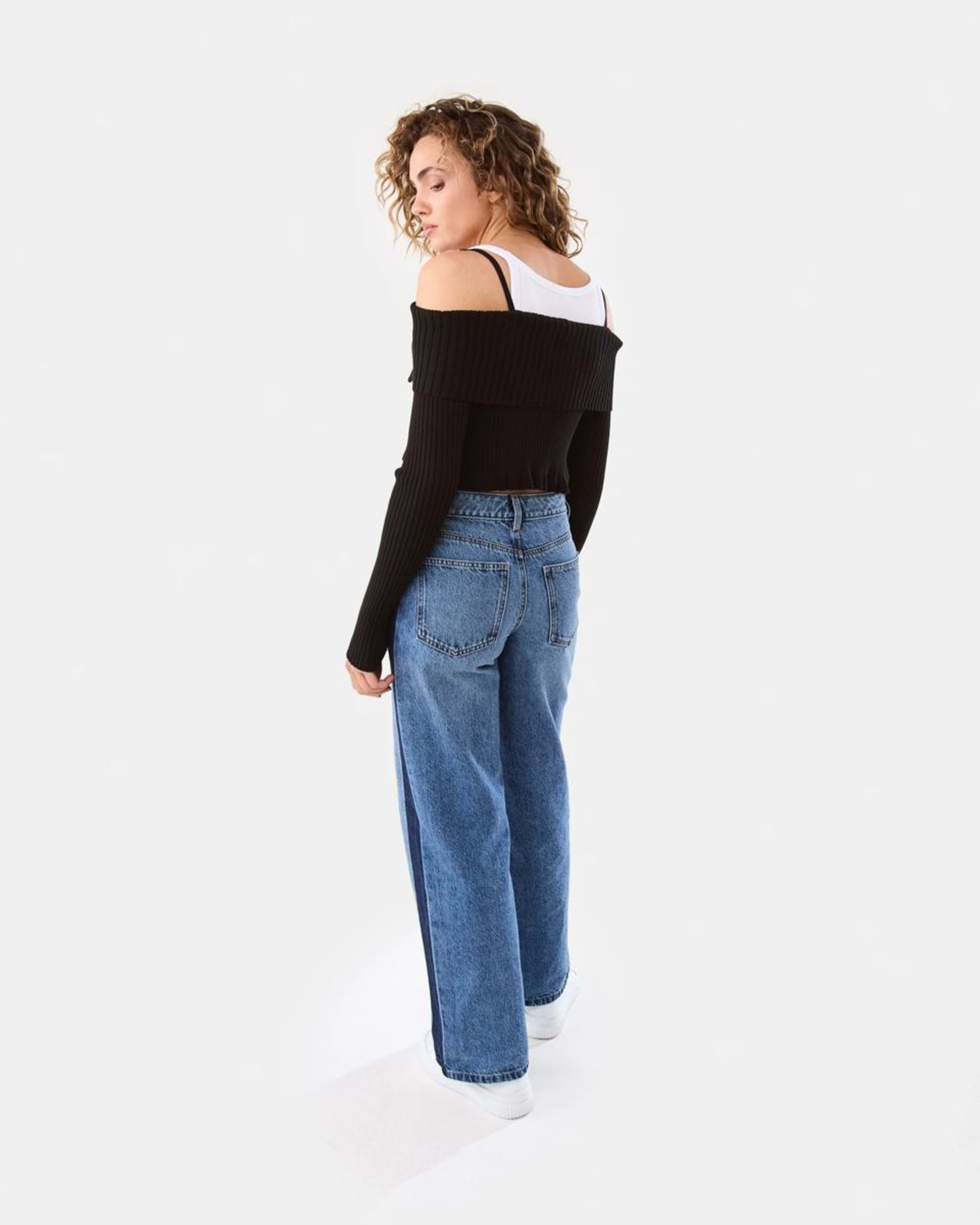 4 Long Sleeve Trim Rib Cardigan BLACK, 4 of 6