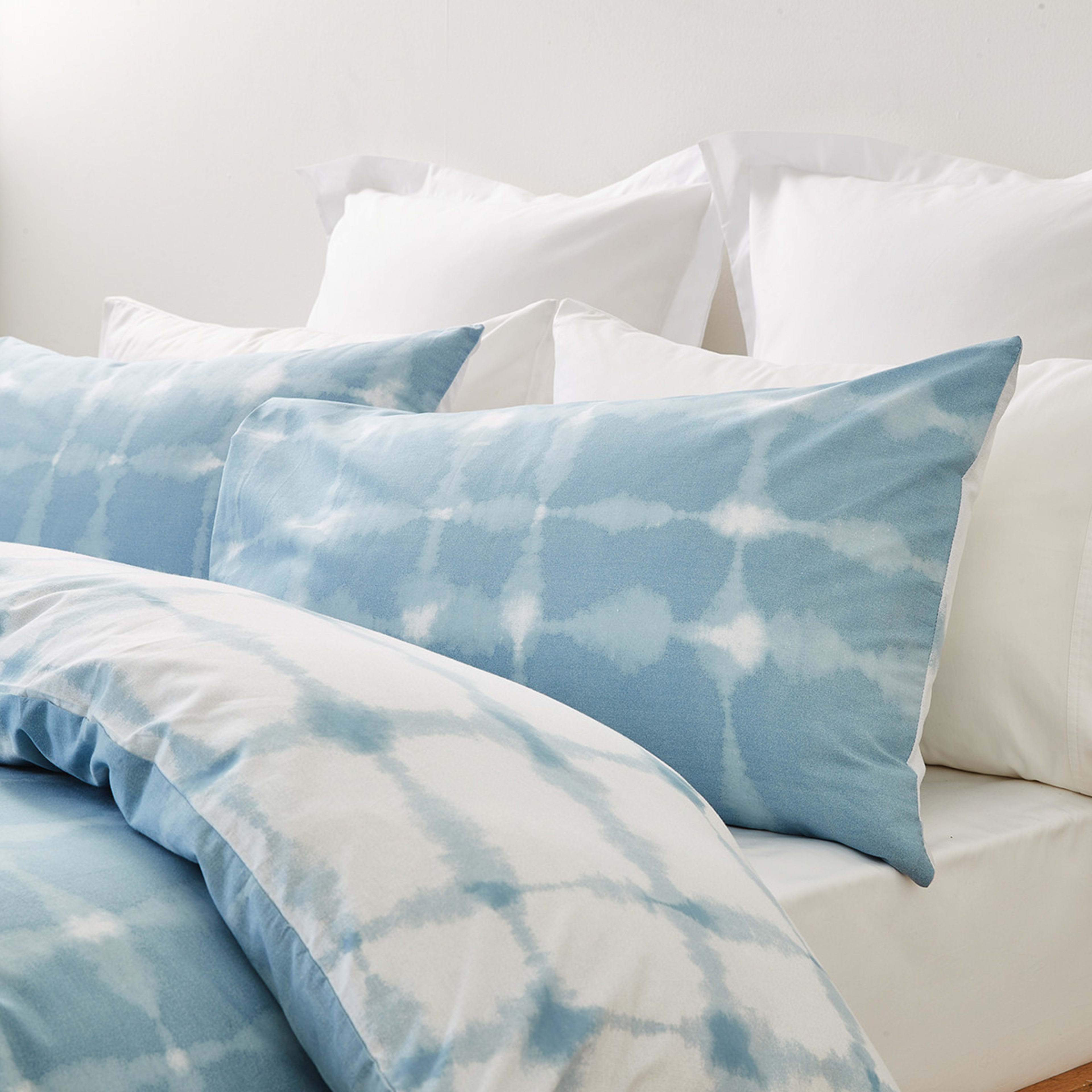 3 Kai Cotton Rich Reversible Quilt Cover Set - Double Bed, Blue, 3 of 7