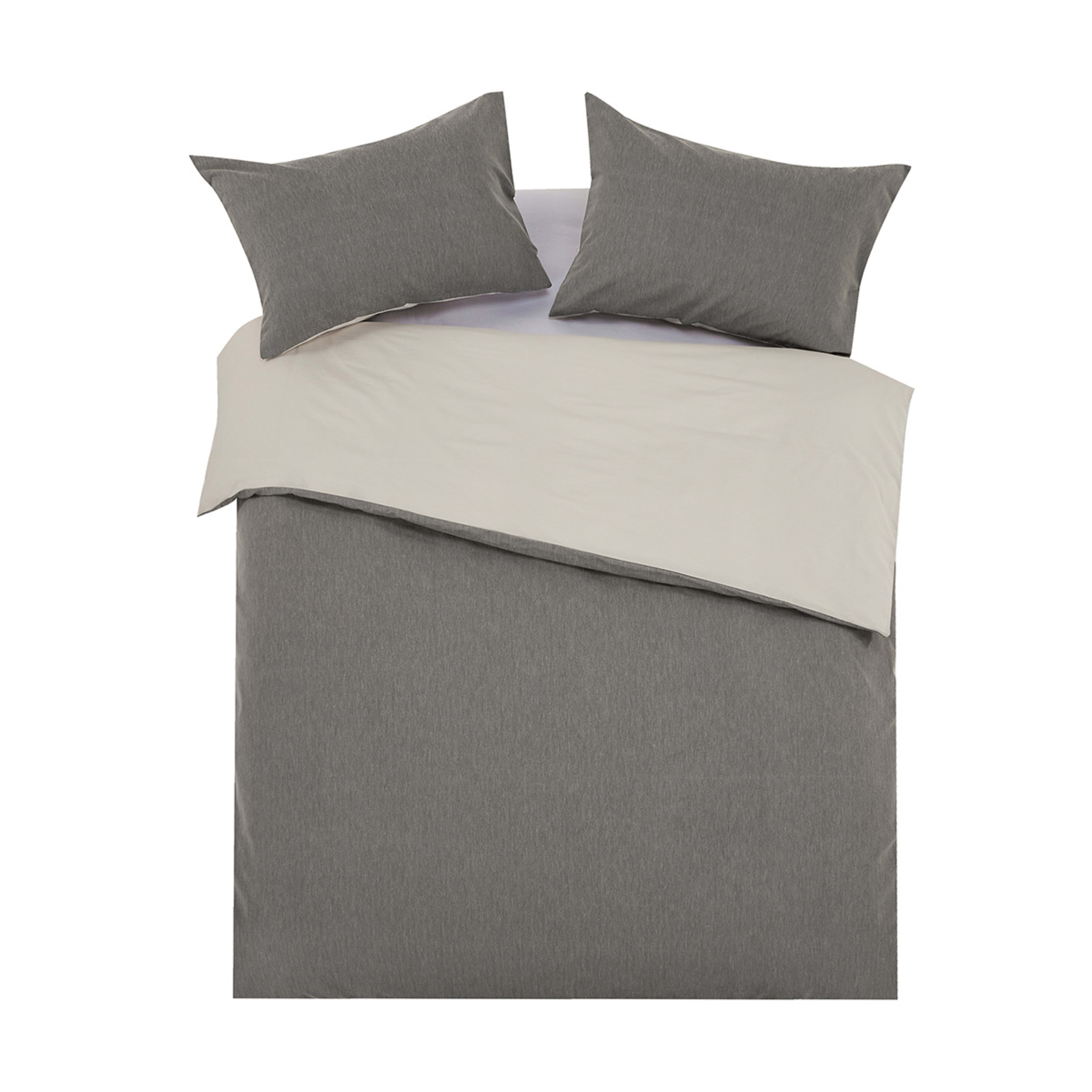 6 Billy Cotton Rich Reversible Quilt Cover Set - Double Bed, Grey, 6 of 10