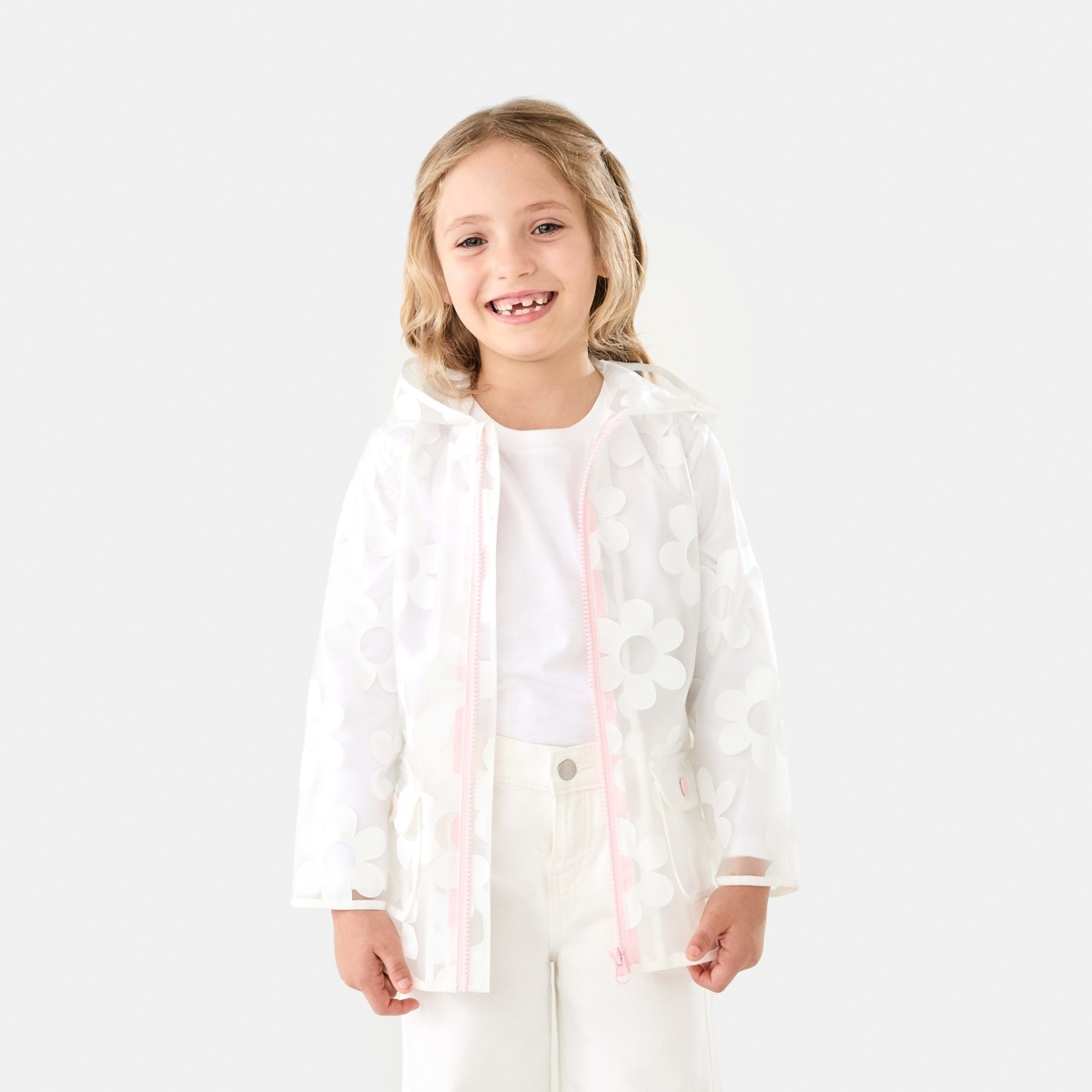 1 Print Rain Jacket Cocreation Flower White, 1 of 10