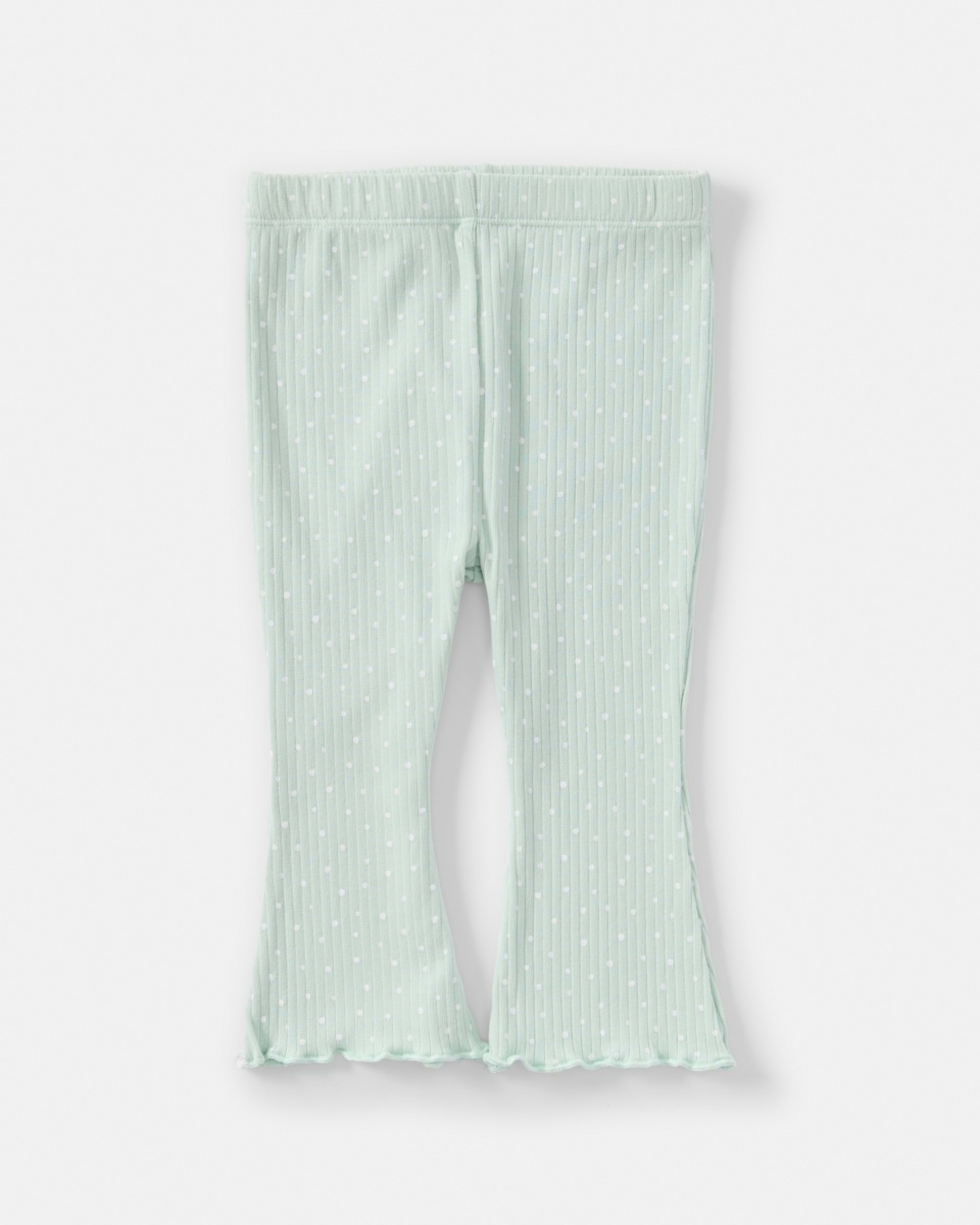 1 Rib Flare Leggings Grn Naispt