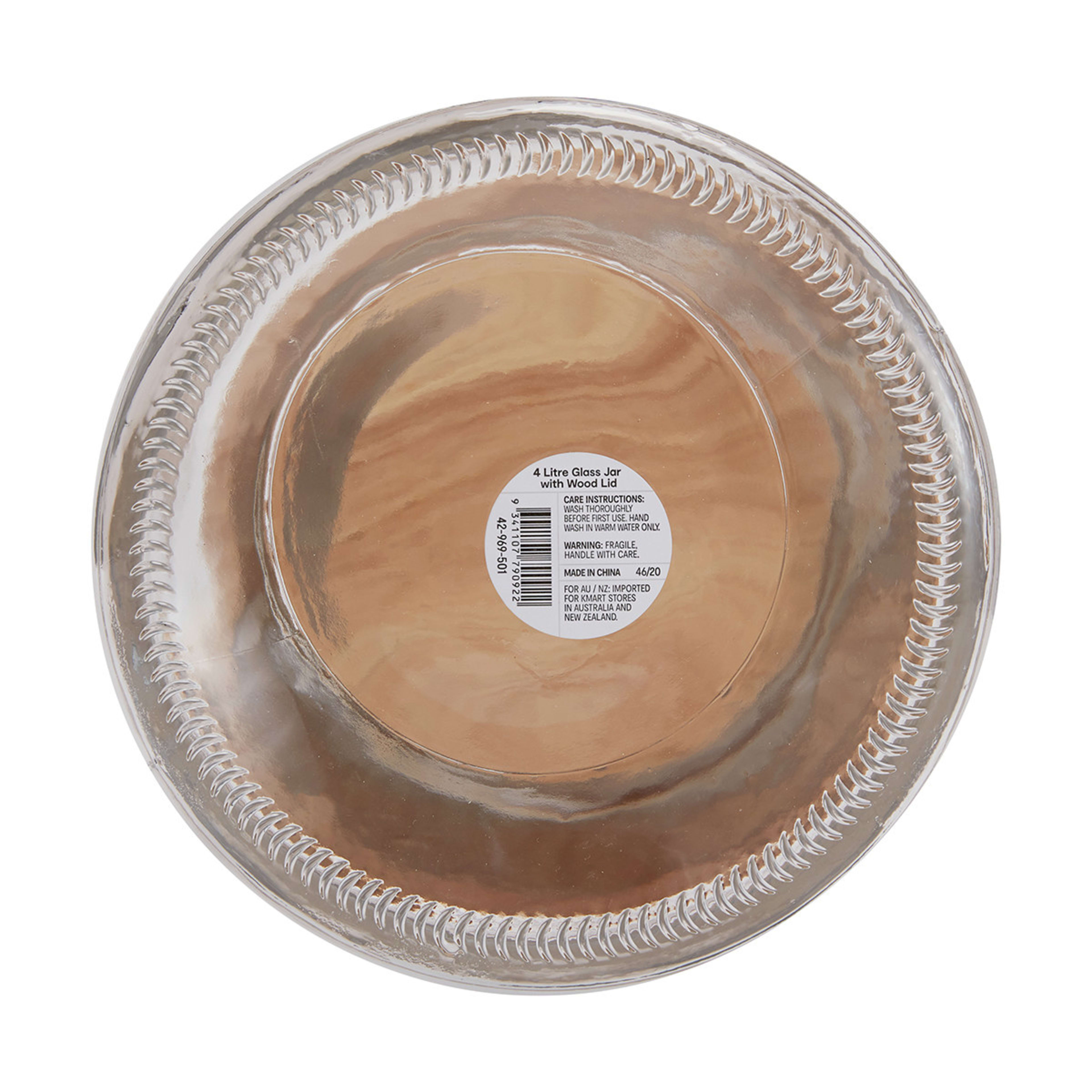 4L Glass Jar with Wood Lid Kmart