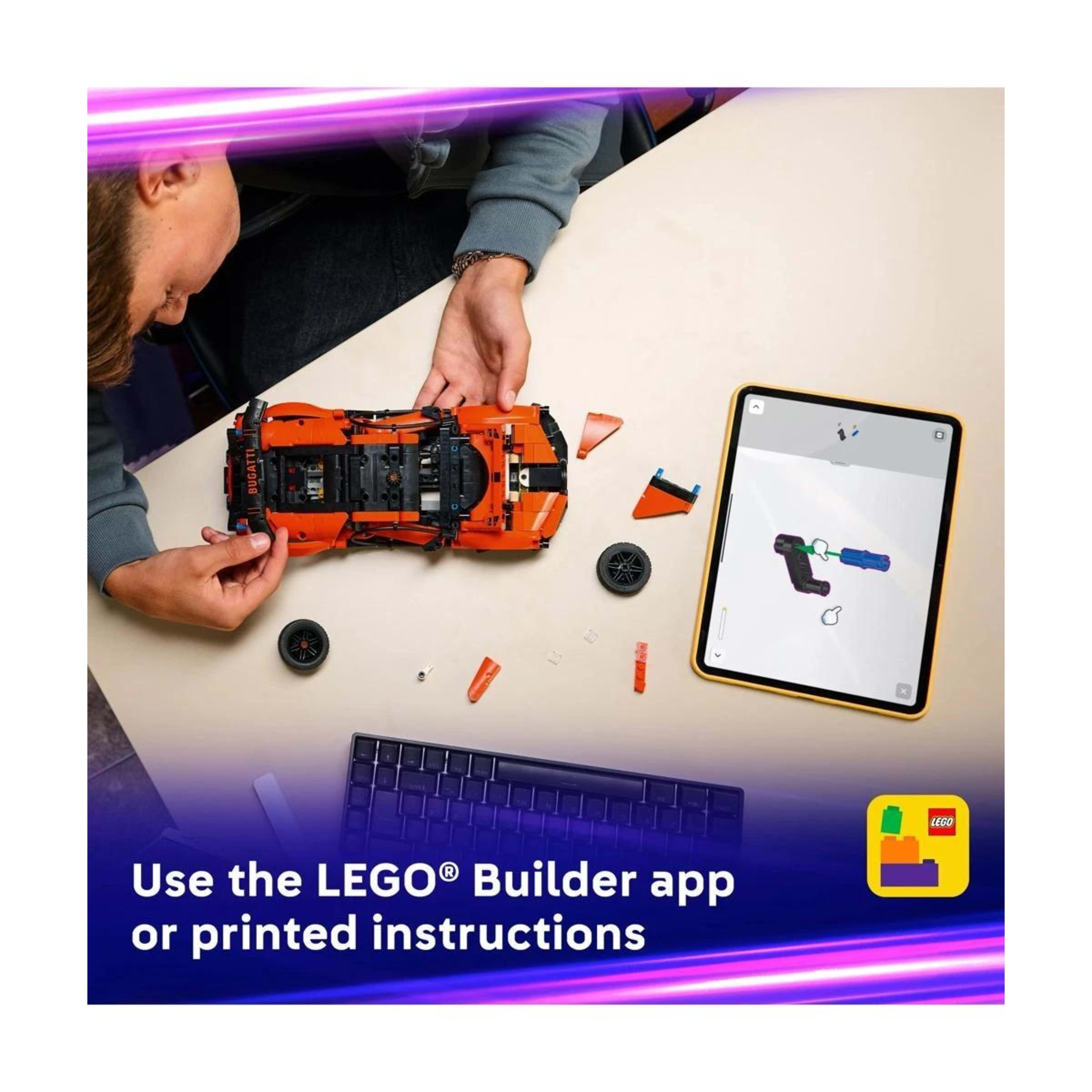 7 LEGO Technic Bugatti Chiron Pur Sport Hypercar 42222, 7 of 10
