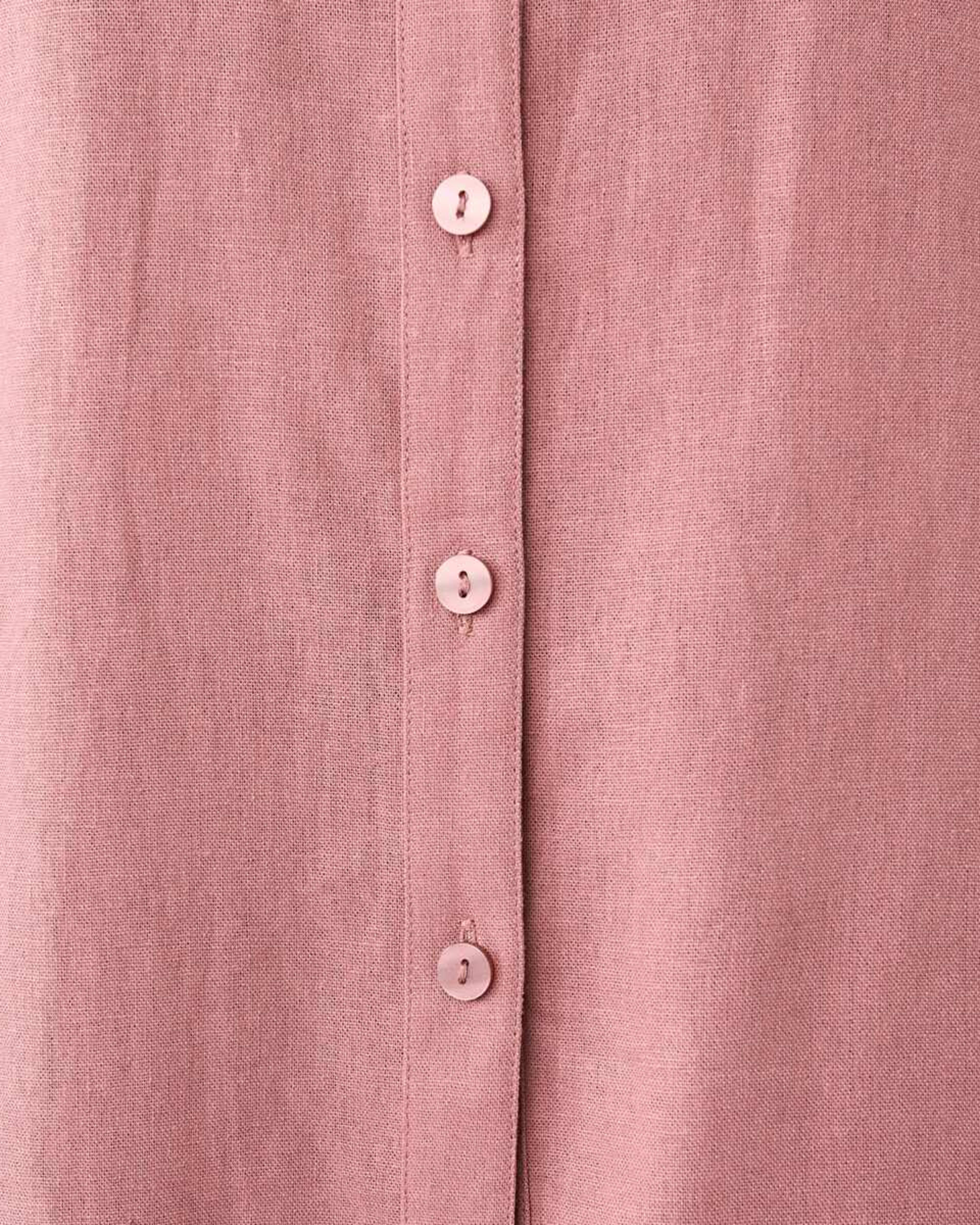 7 Long Sleeve Linen Blend Shirt Soft Red, 7 of 8