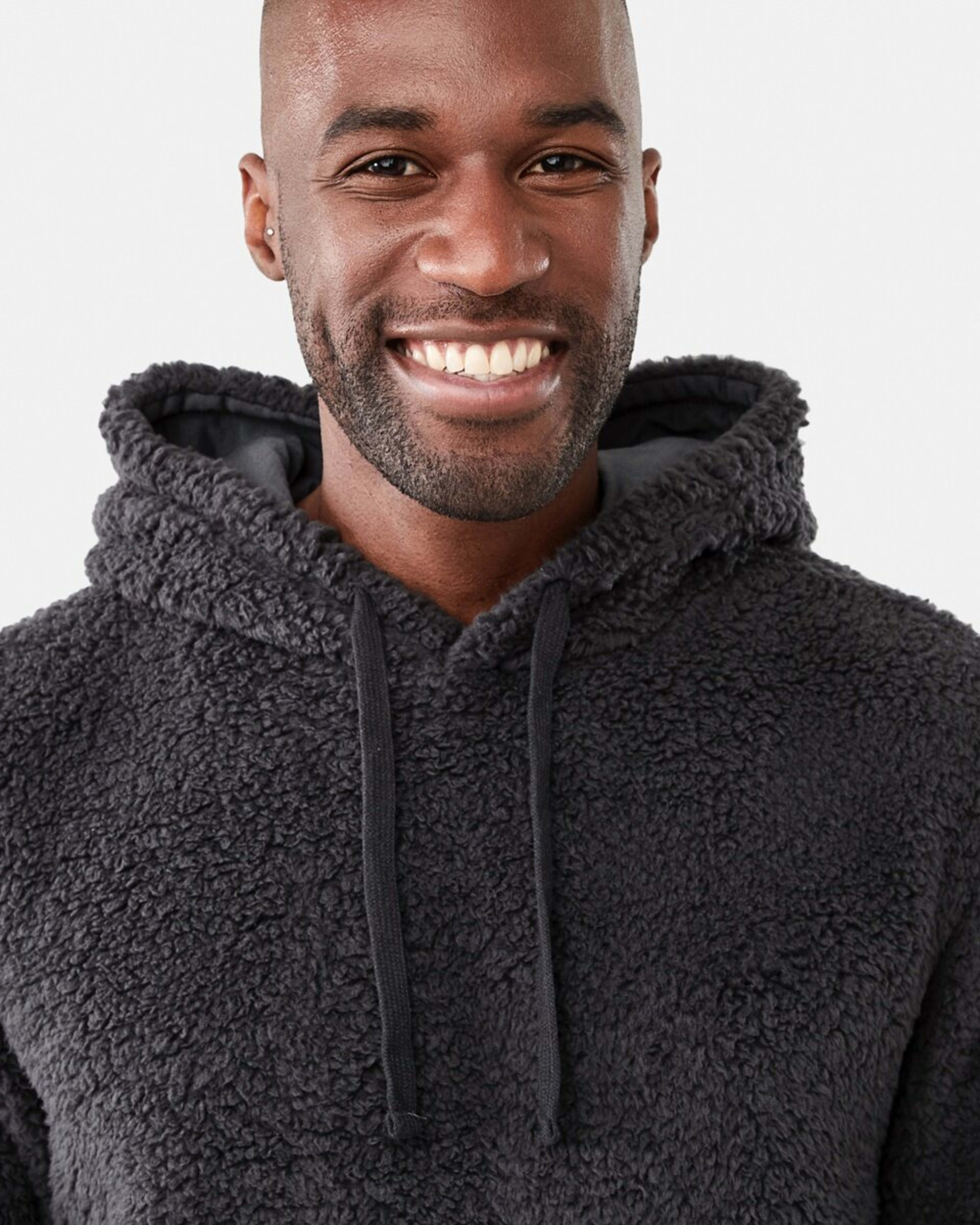 4 Long Sleeve Sherpa Hoodie Charcoal, 4 of 6