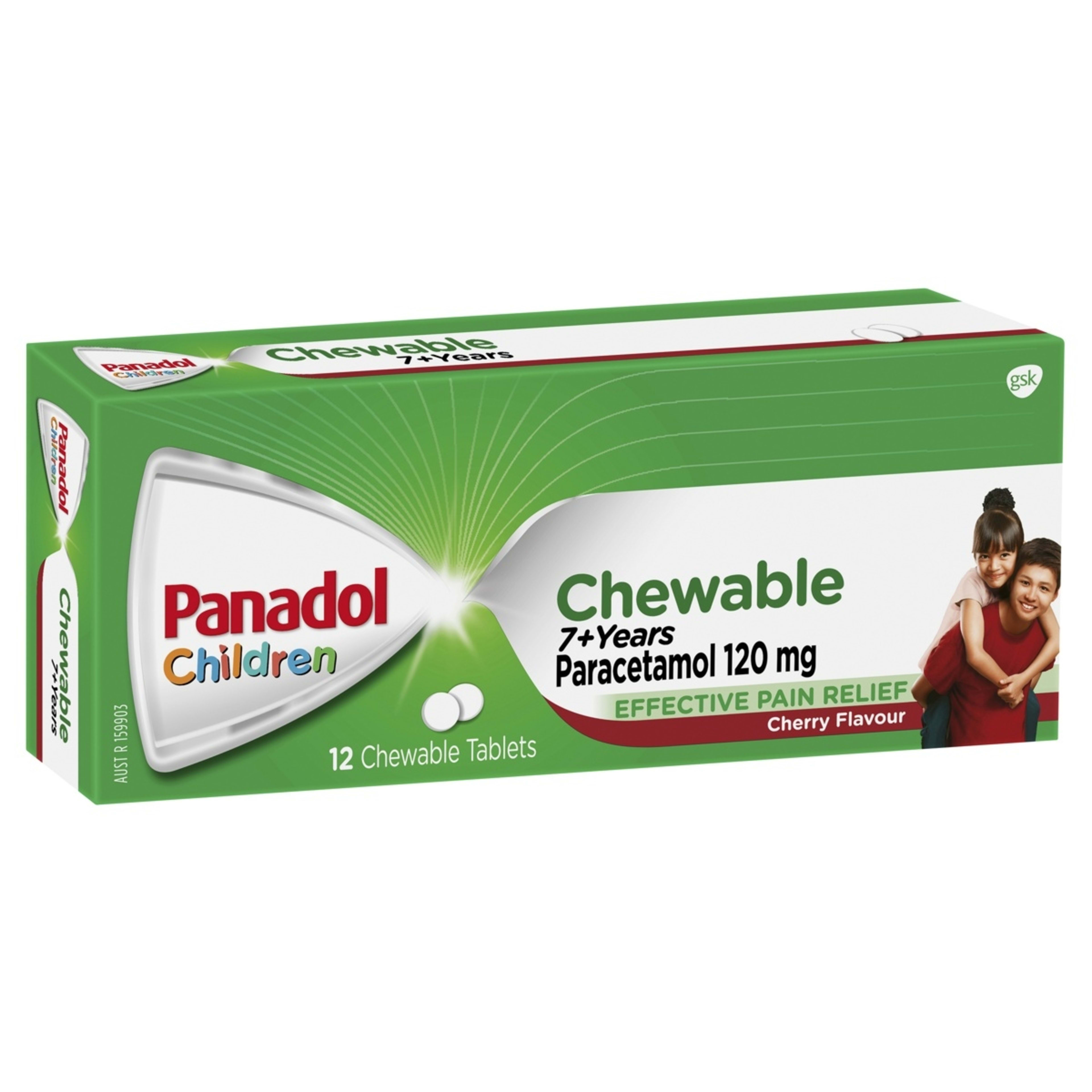 1 12 Pack Panadol Children Chewable Paracetamol 120mg - Cherry Flavour, 1 of 5