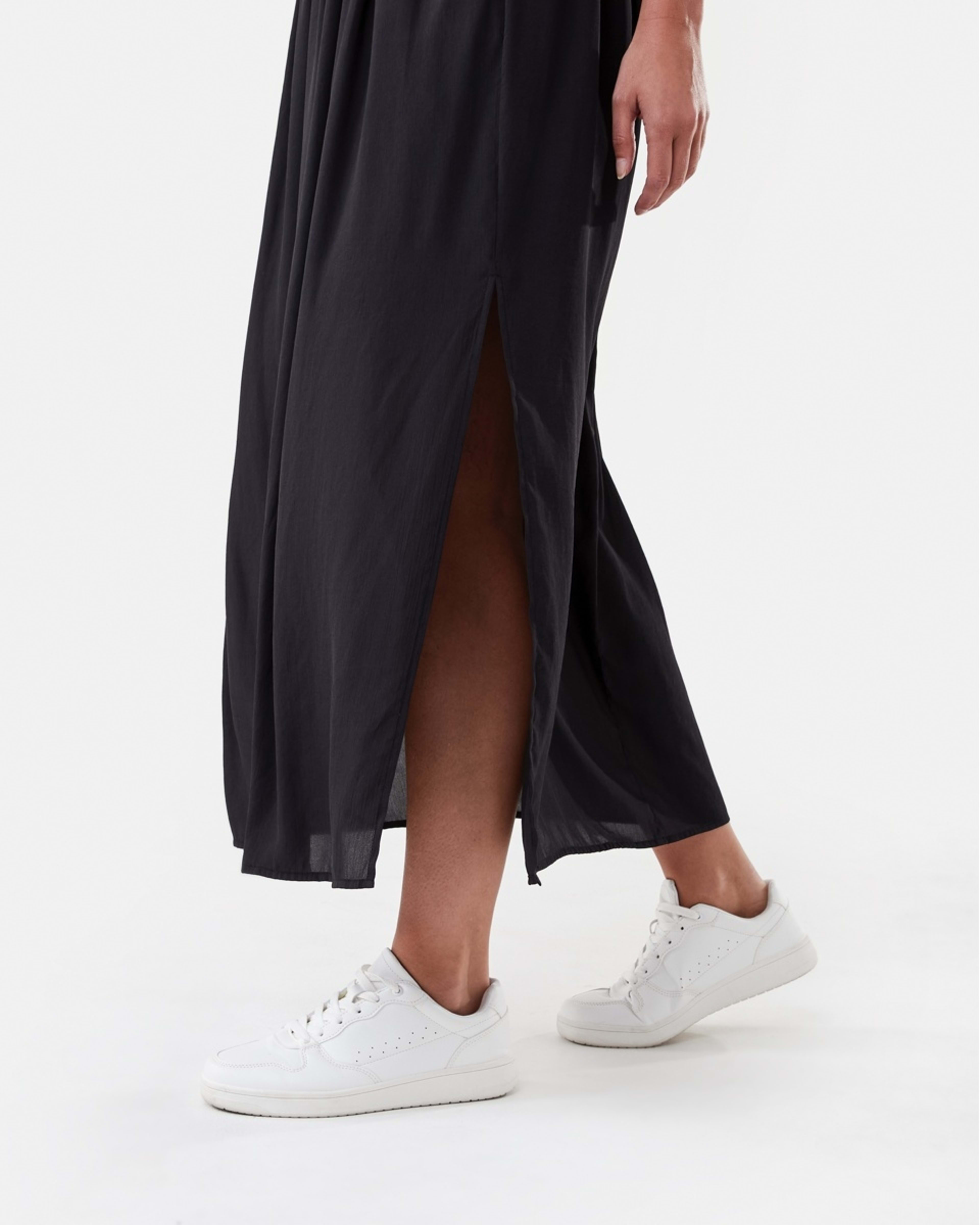 6 Sheer Flowy Maxi Skirt Black, 6 of 6