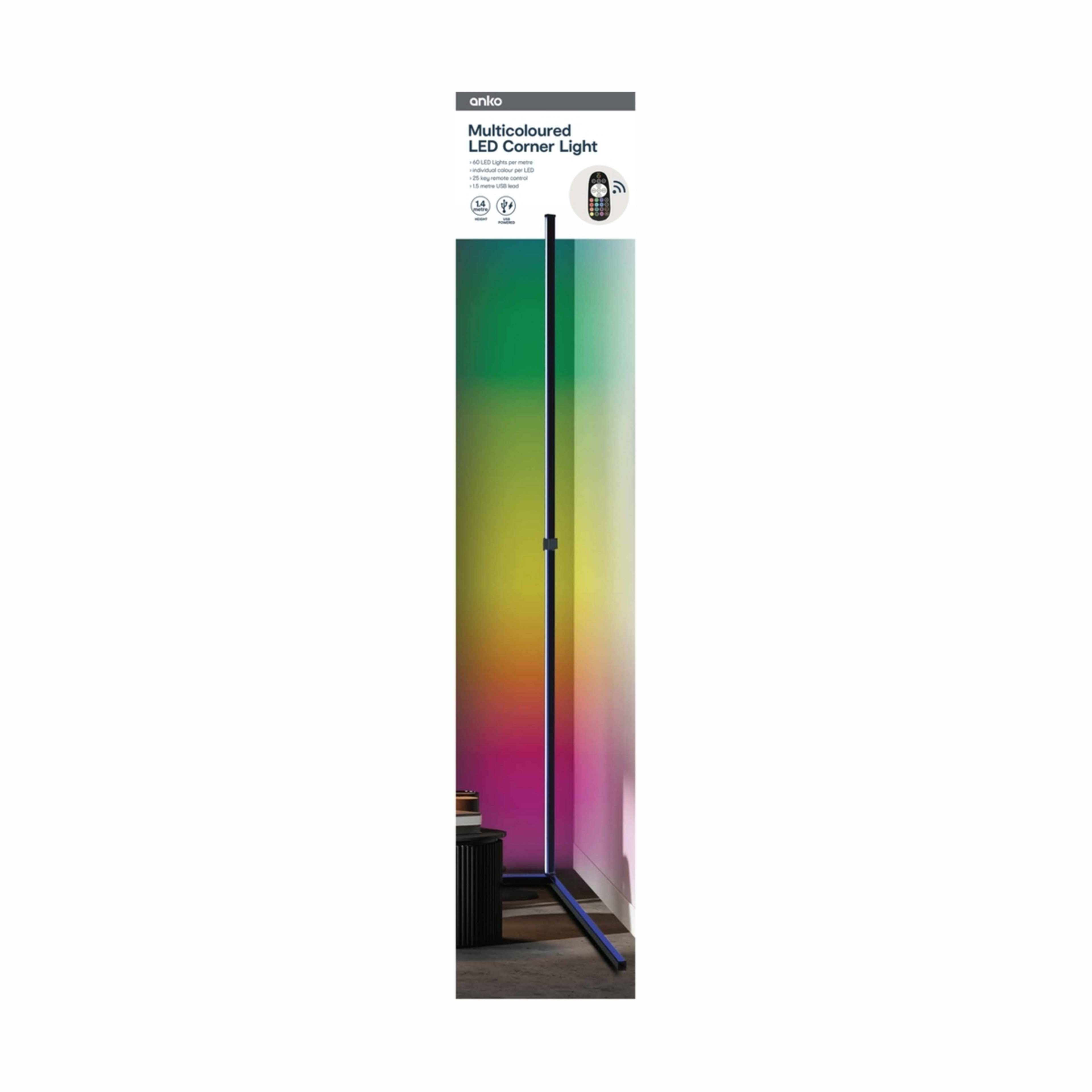 USB Powered RGB Pixel Corner LED Light with Remote Control Kmart