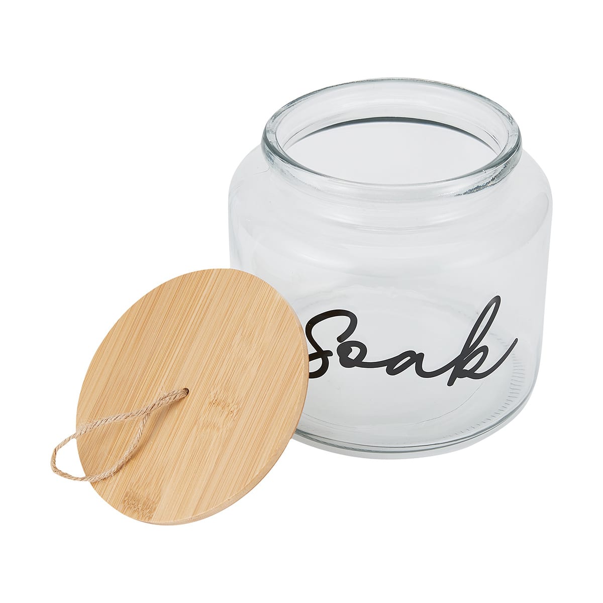 2.6L Glass Soak Jar with Bamboo Lid Kmart