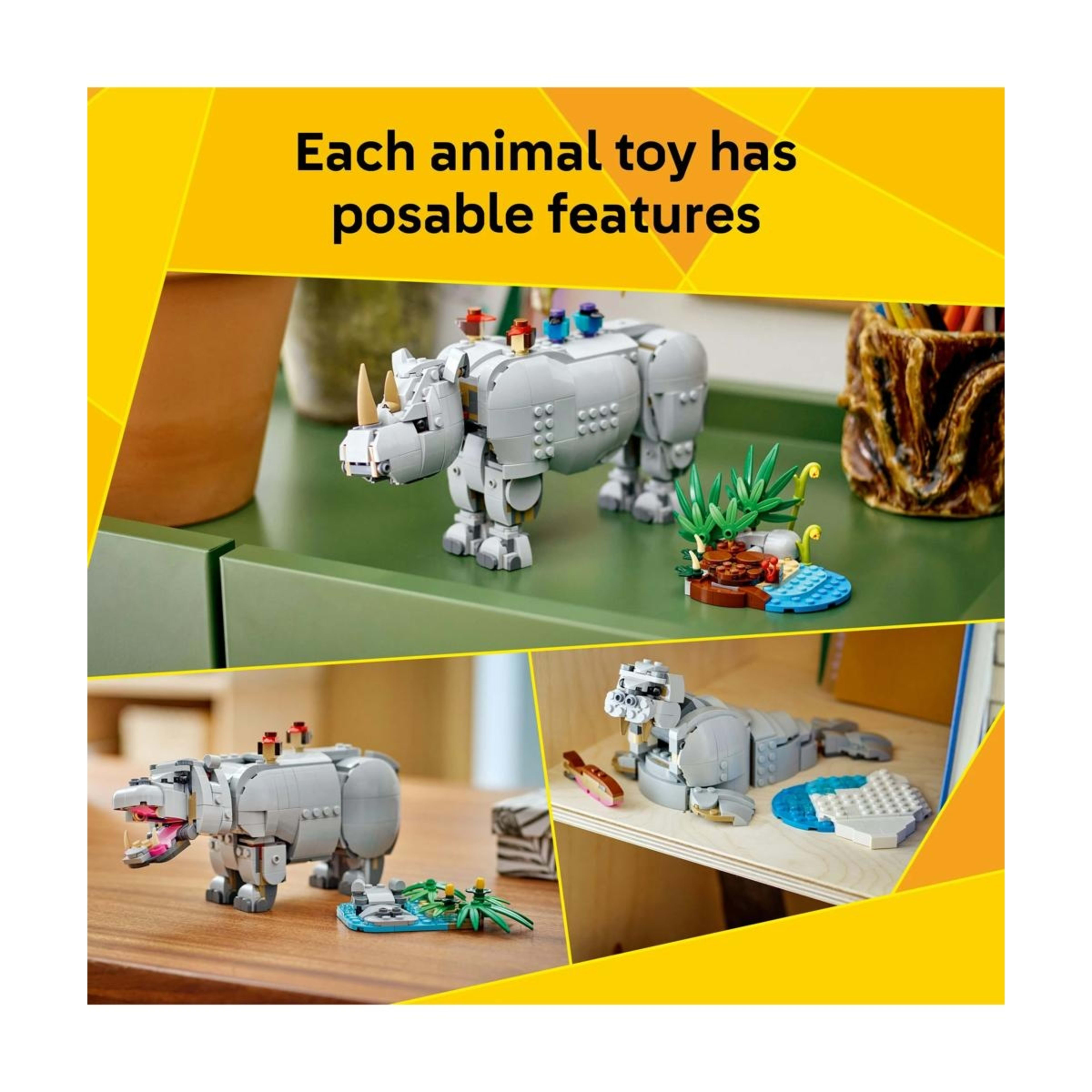 5 LEGO Creator Wild Animals: Majestic Rhino with Birds 31171, 5 of 10