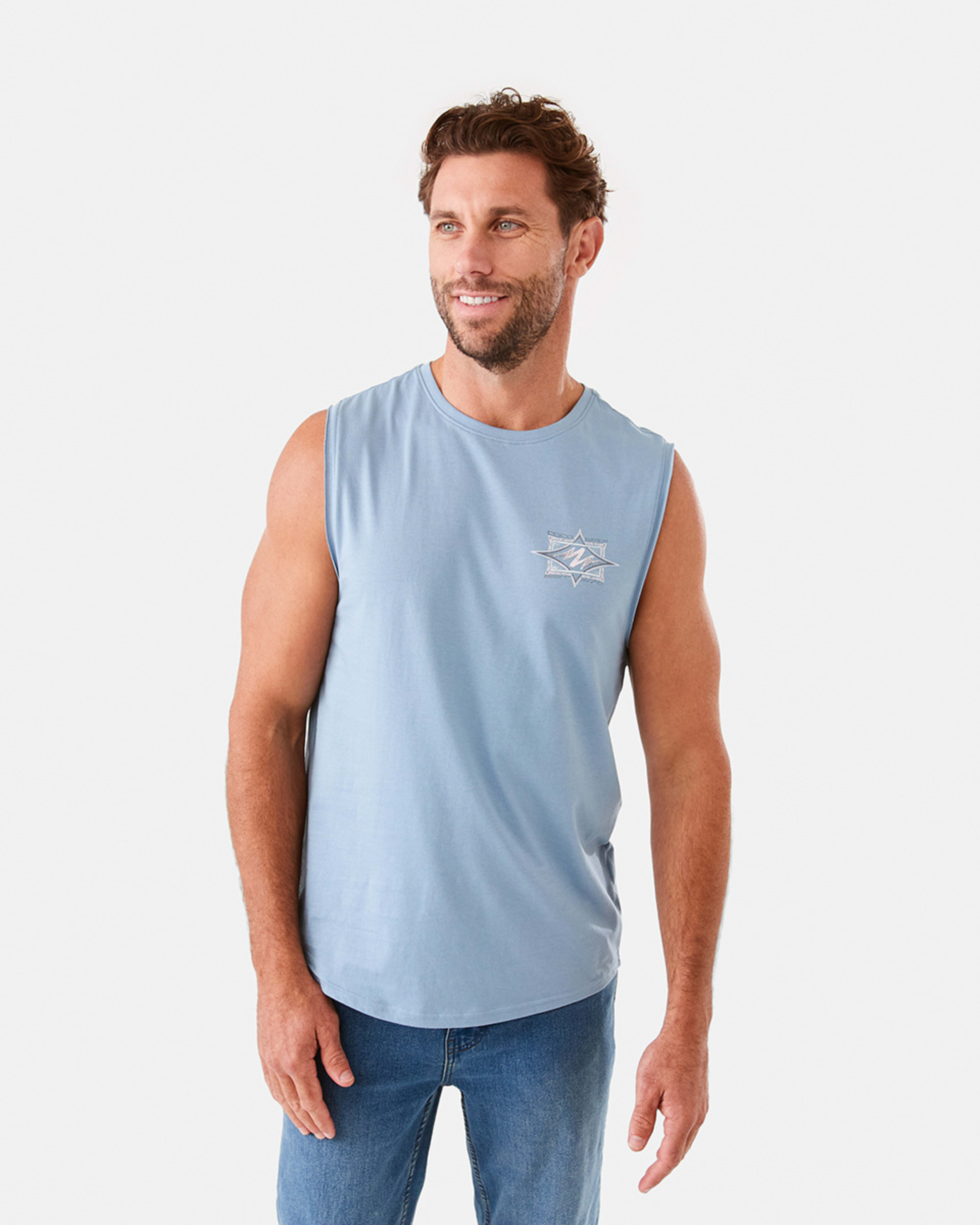 1 Graphic Curved Hem Muscle Blu Ash, 1 of 7