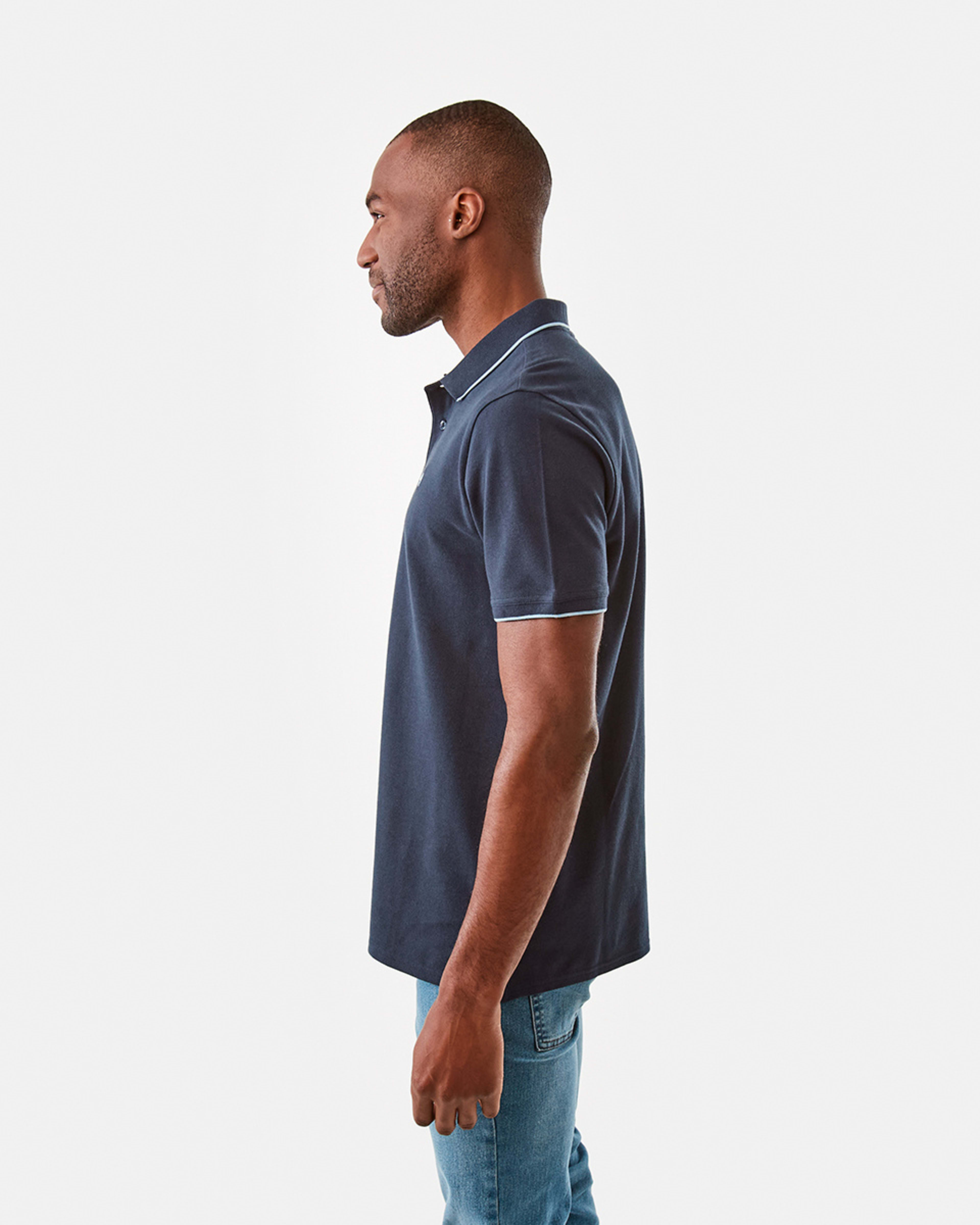 2 Tipped Pique Polo Shirt Sky Cptn, 2 of 7