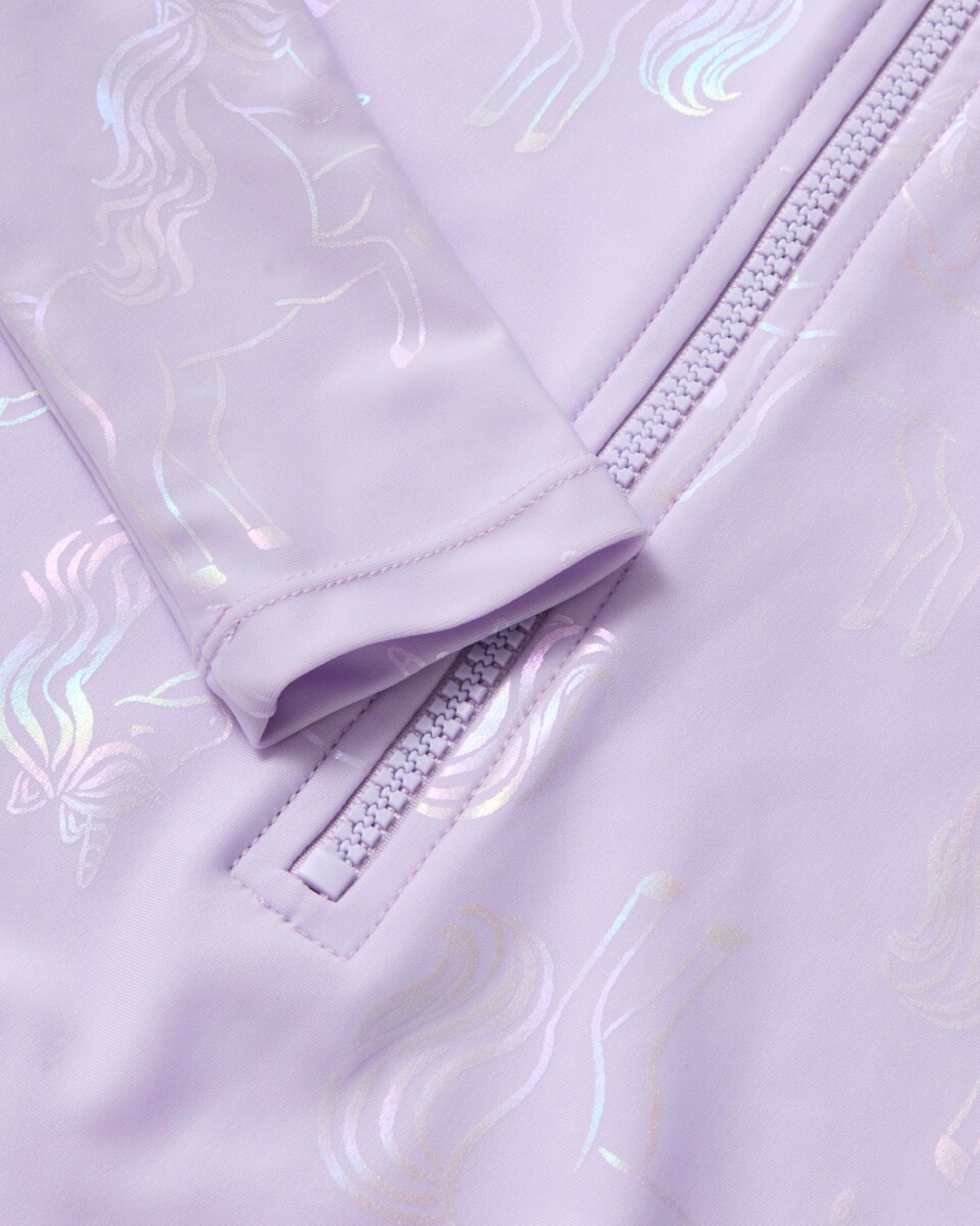 8 Long Sleeve One Piece Swimsuit UNICORN SHIMMER PASTEL LILAC, 8 of 8