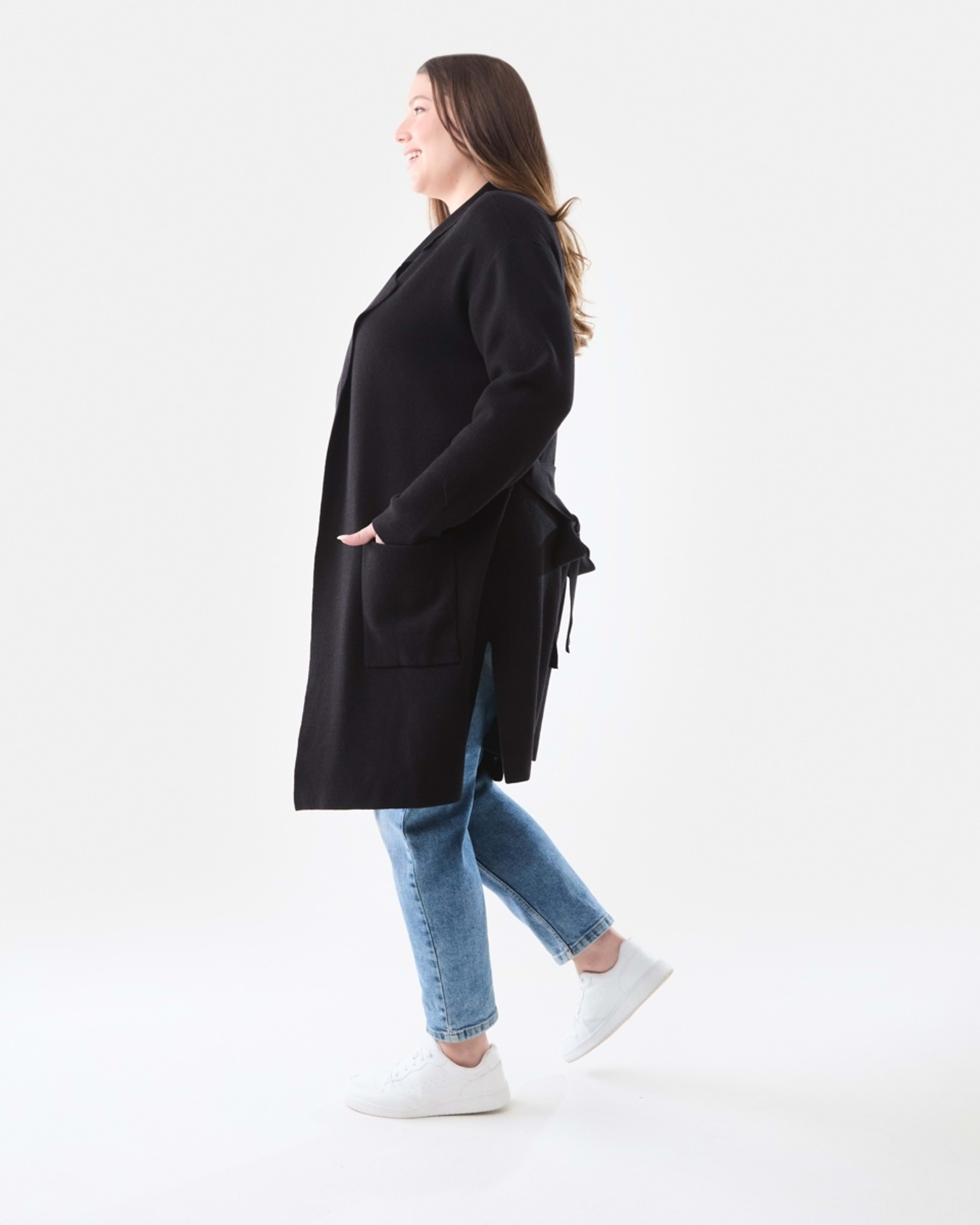 2 Curve Trench Coatigan Black, 2 of 6