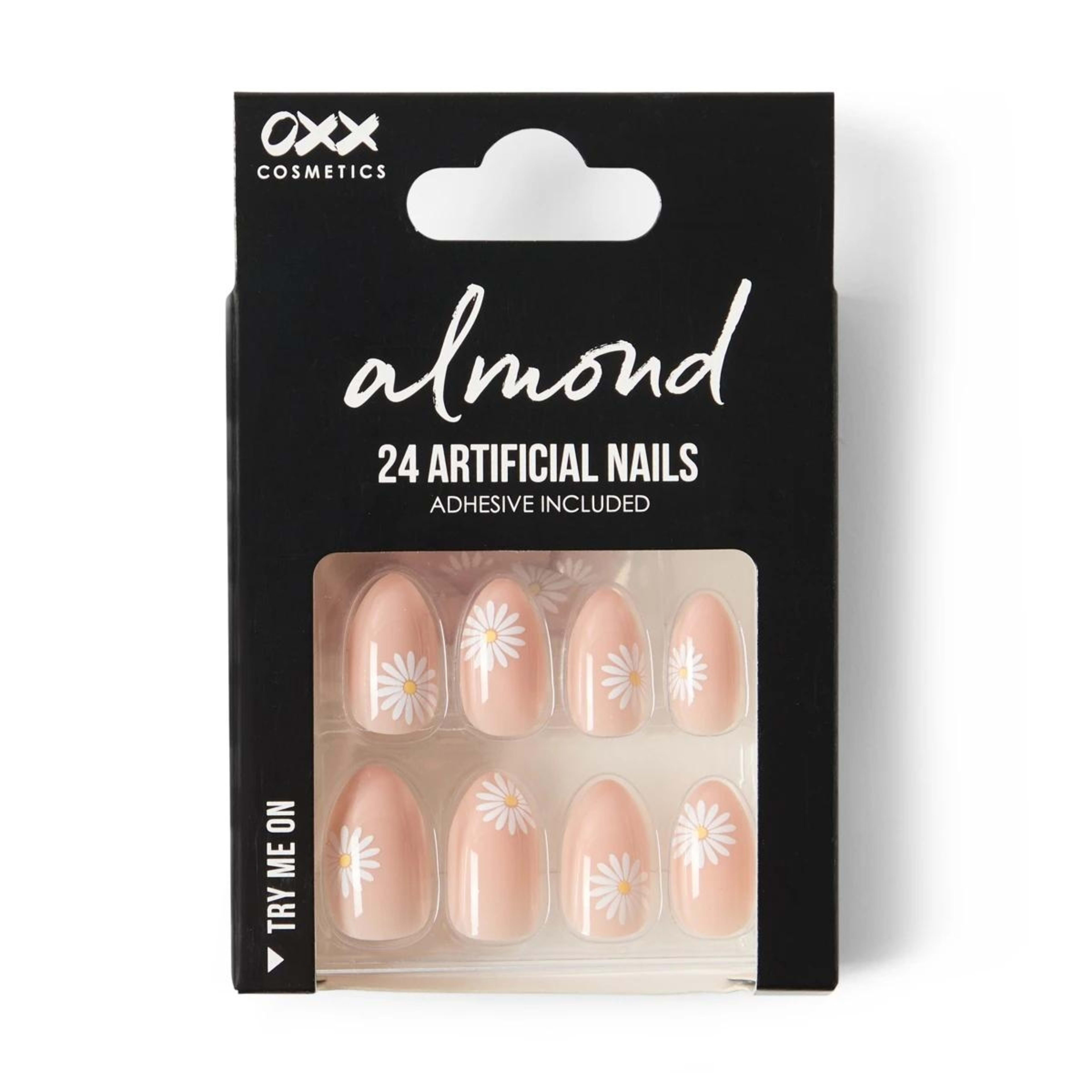 1 OXX Cosmetics 24 Pack Artificial Nails with Adhesive - Almond Shape, Daisy, 1 of 5