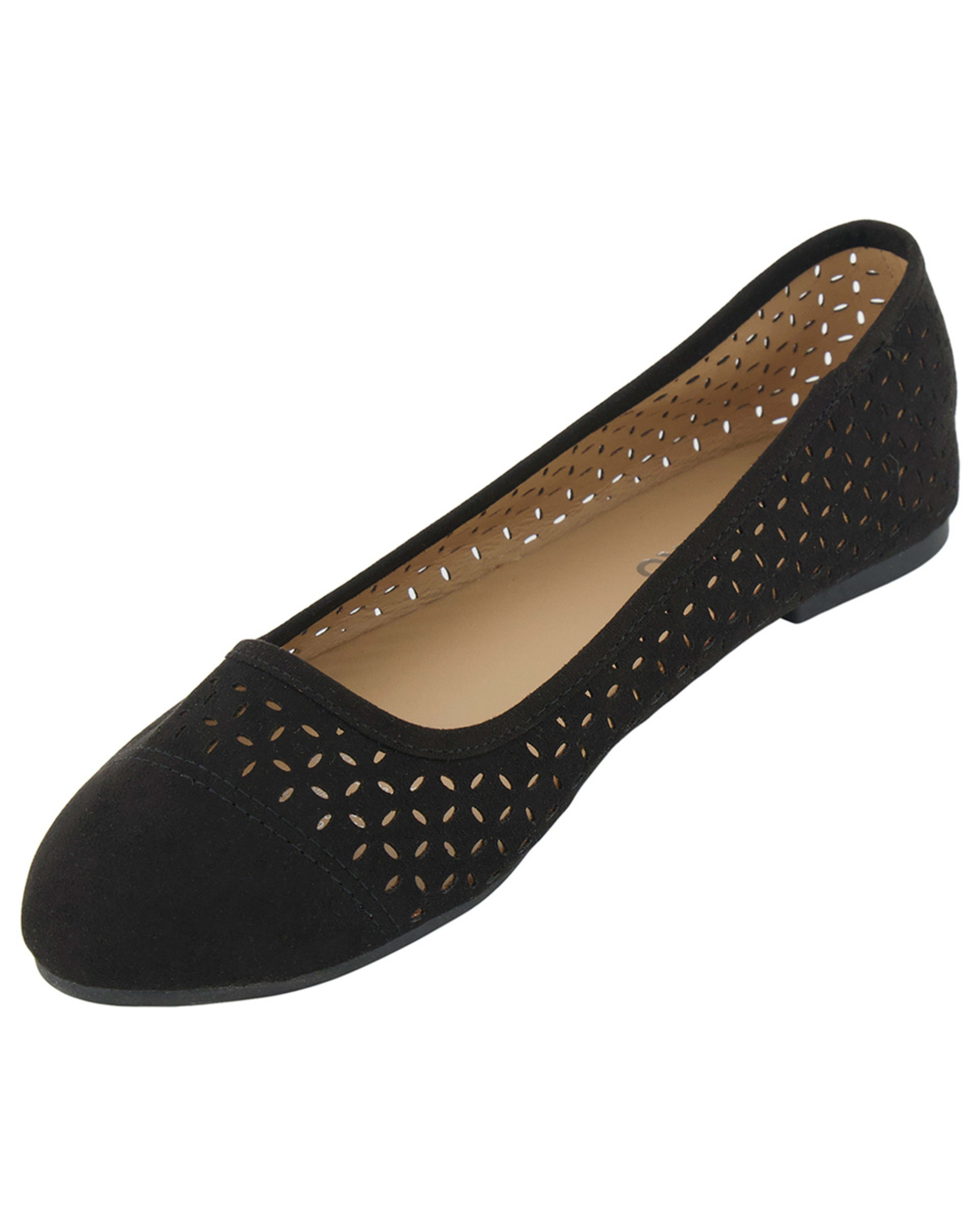 3 Laser Cut Ballet Flats Black, 3 of 5