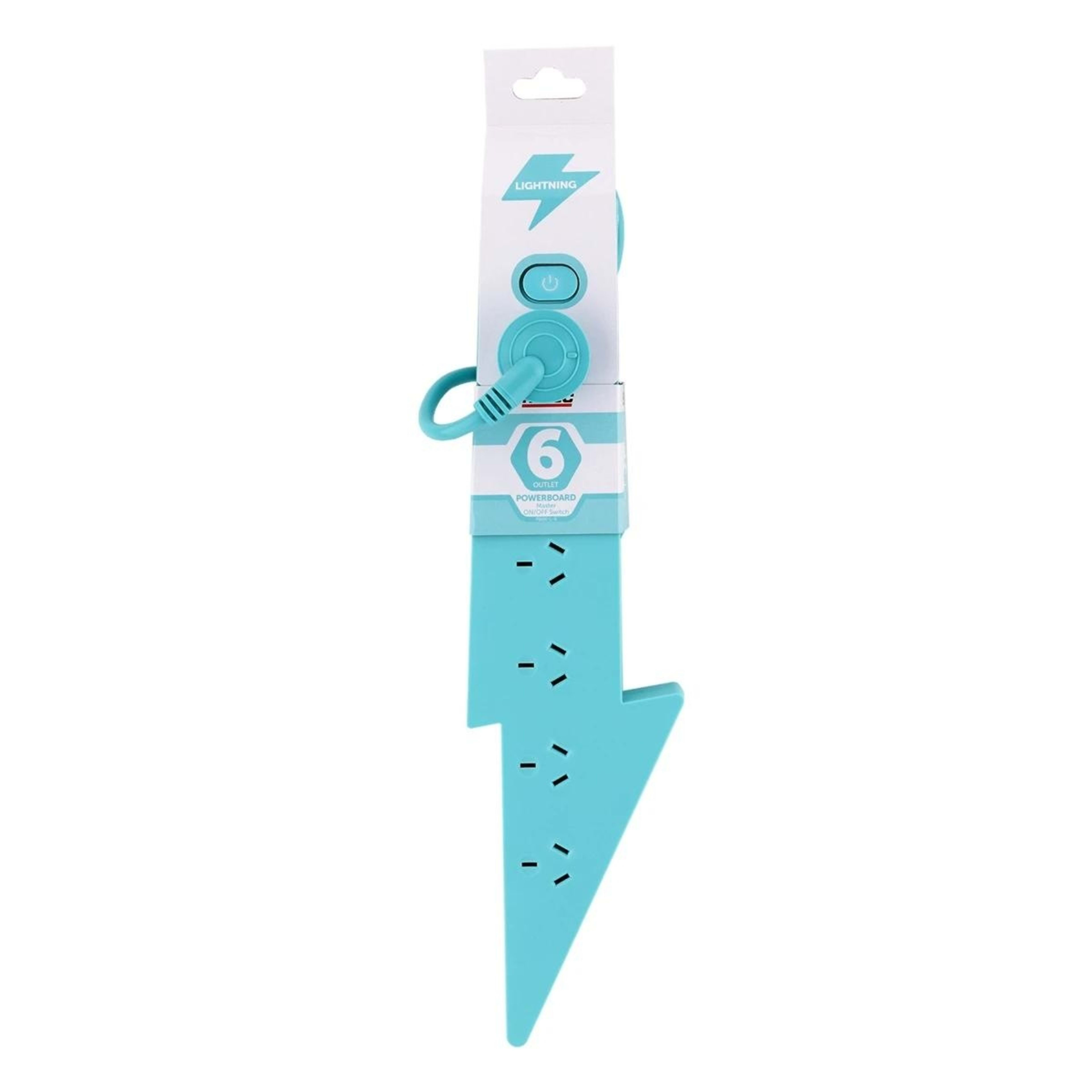 5 Arlec 6 Outlet  LightningMaster On/Off Switch Powerboard - Teal, 5 of 6