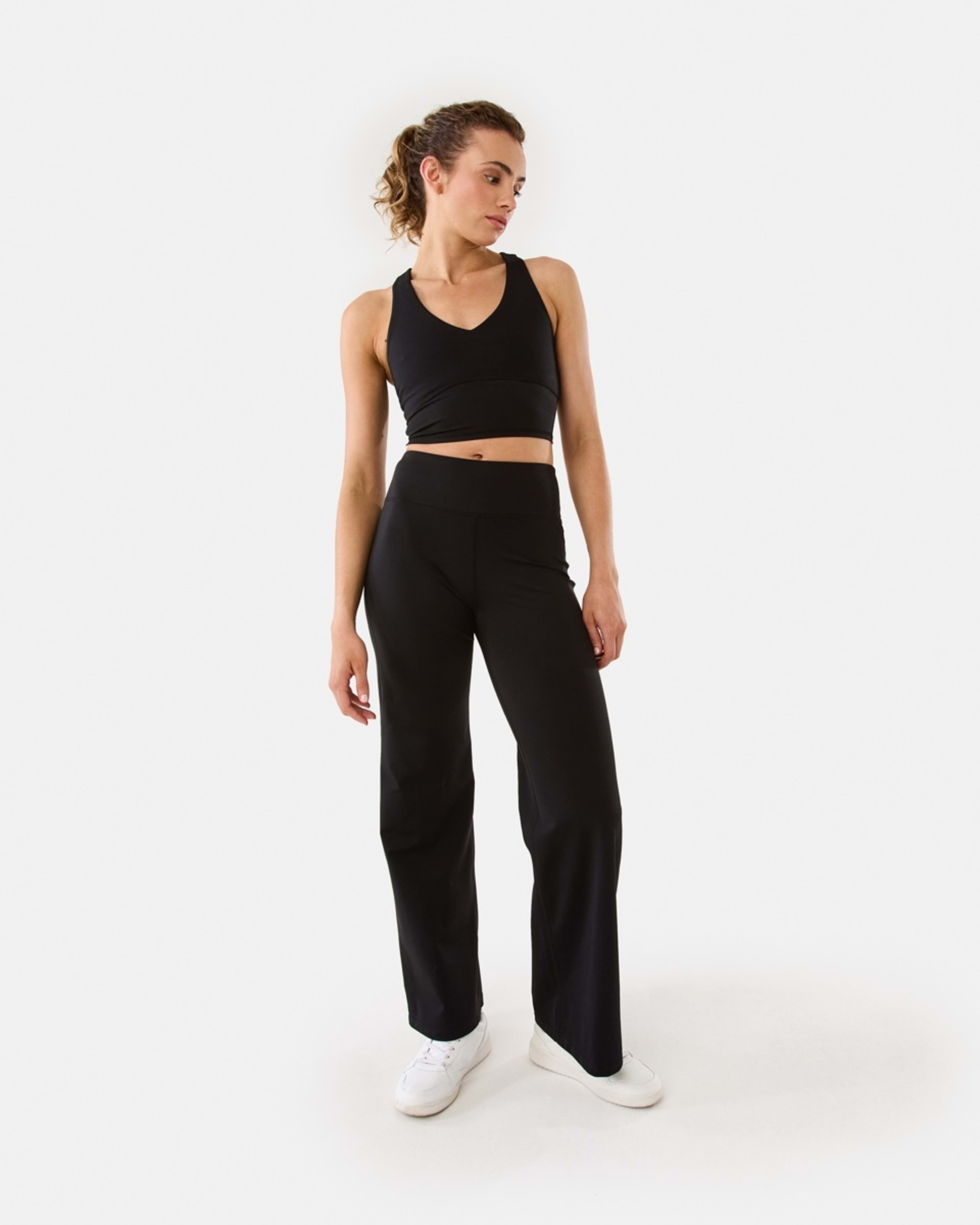 2 Active Womens Ultrasoft Longline Crop Top BLACK, 2 of 7