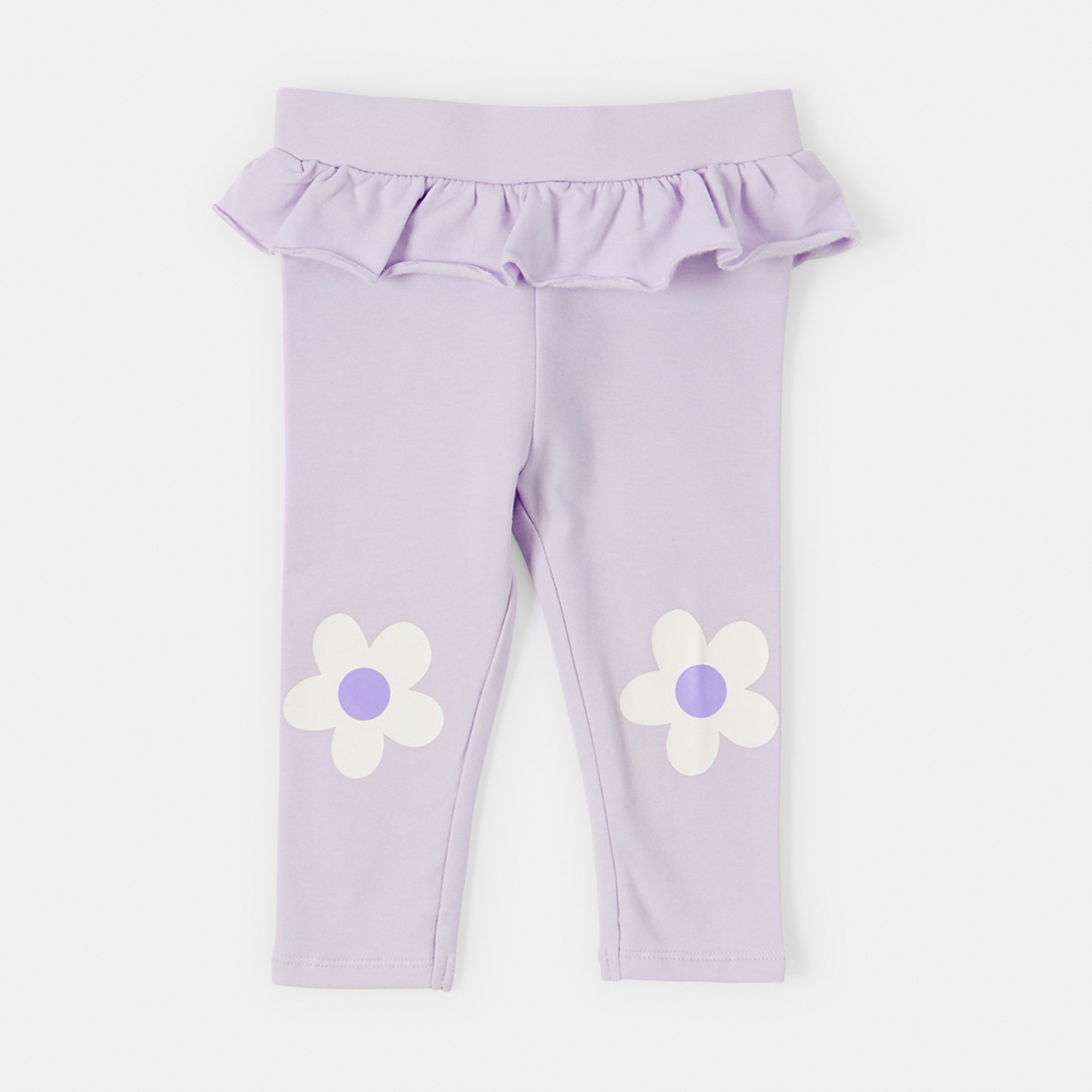 1 Fleece Frill Leggings Lilac, 1 of 3