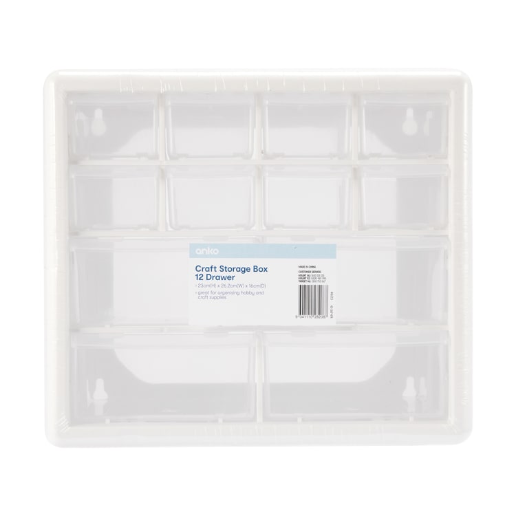 Craft Storage Box 12 Drawer Kmart NZ