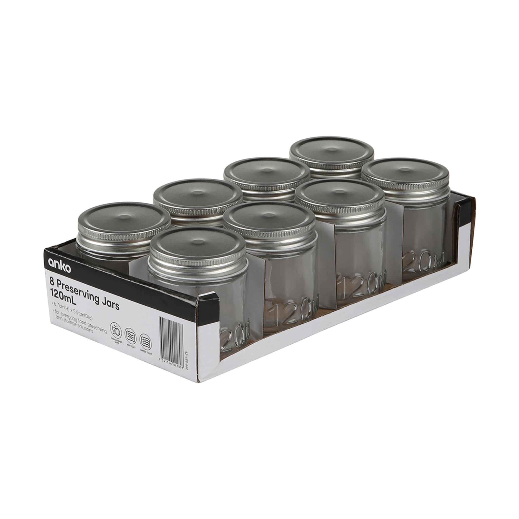8 Preserving Jars 120ml Kmart
