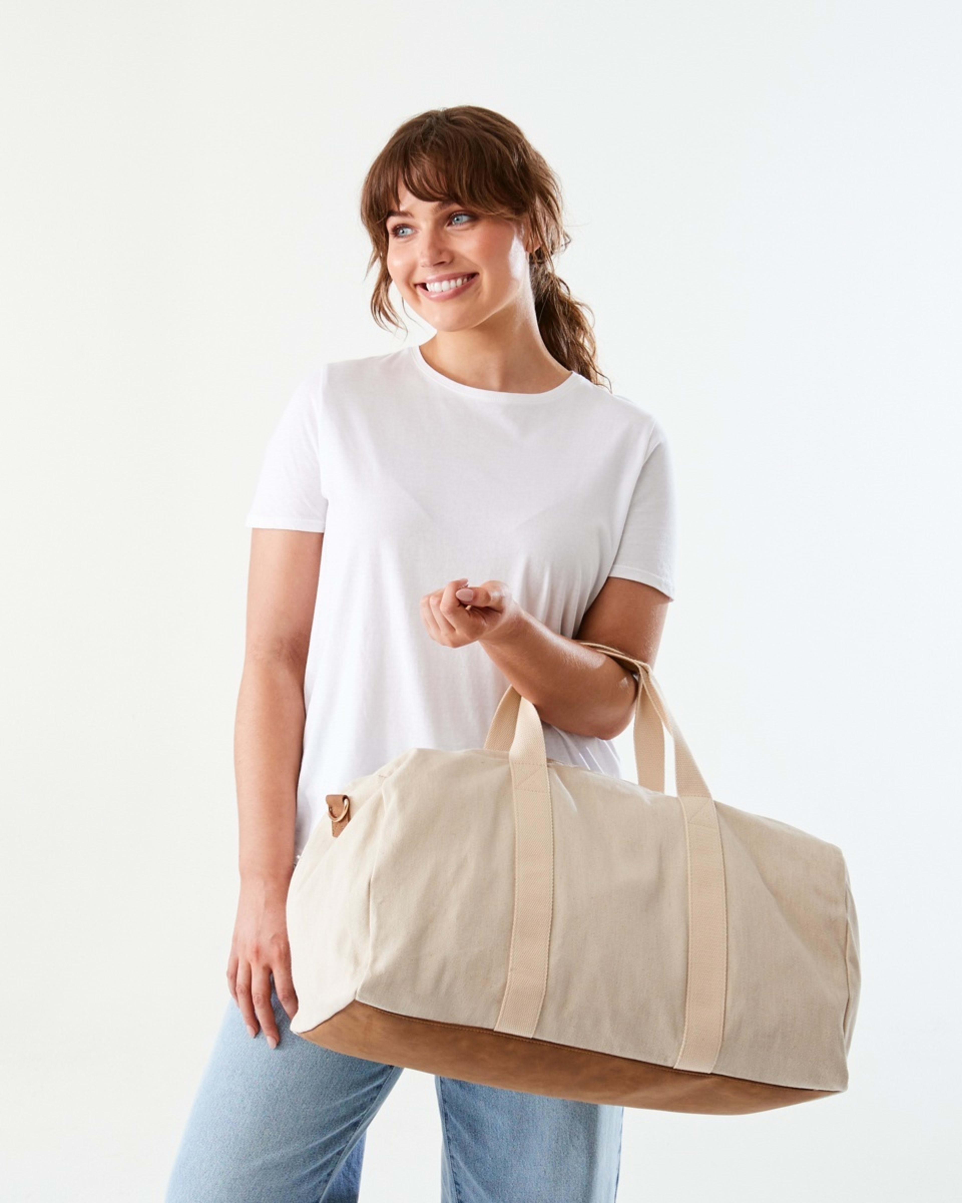 4 Canvas Weekender Bag NATURAL BEIGE, 4 of 5