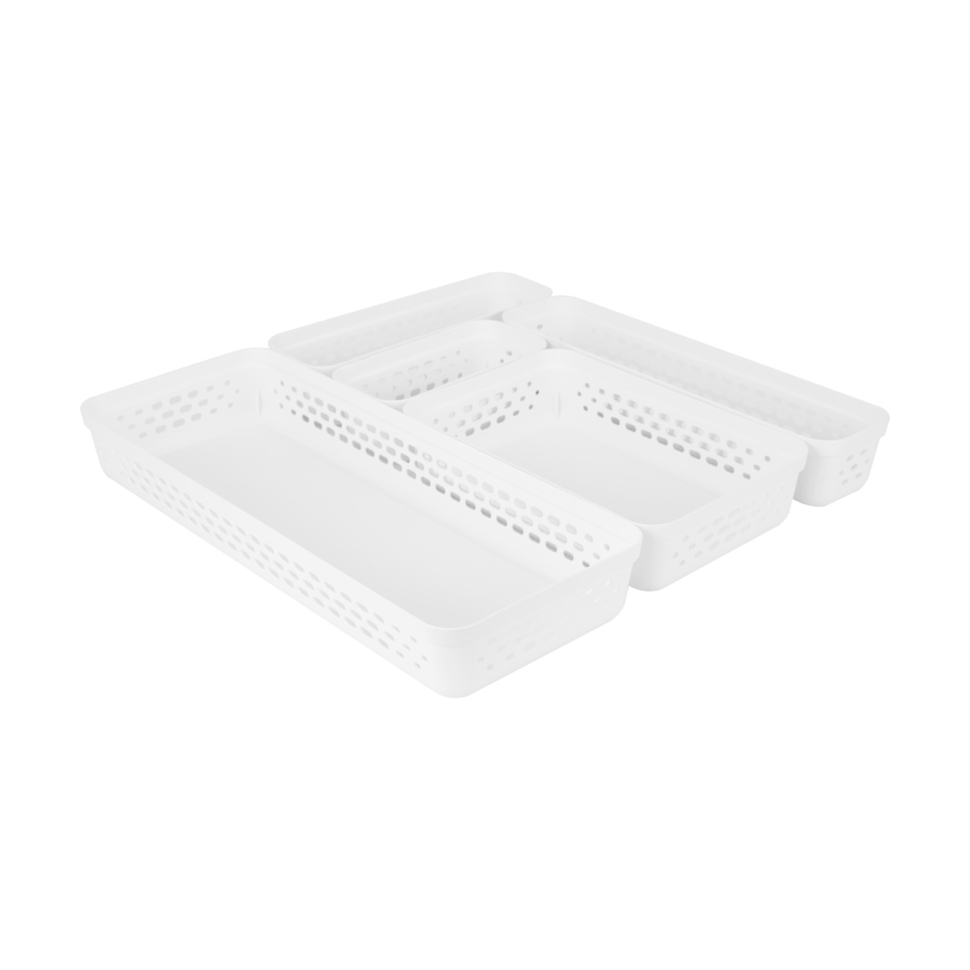4 5 Piece White Drawer Organisers, 4 of 7