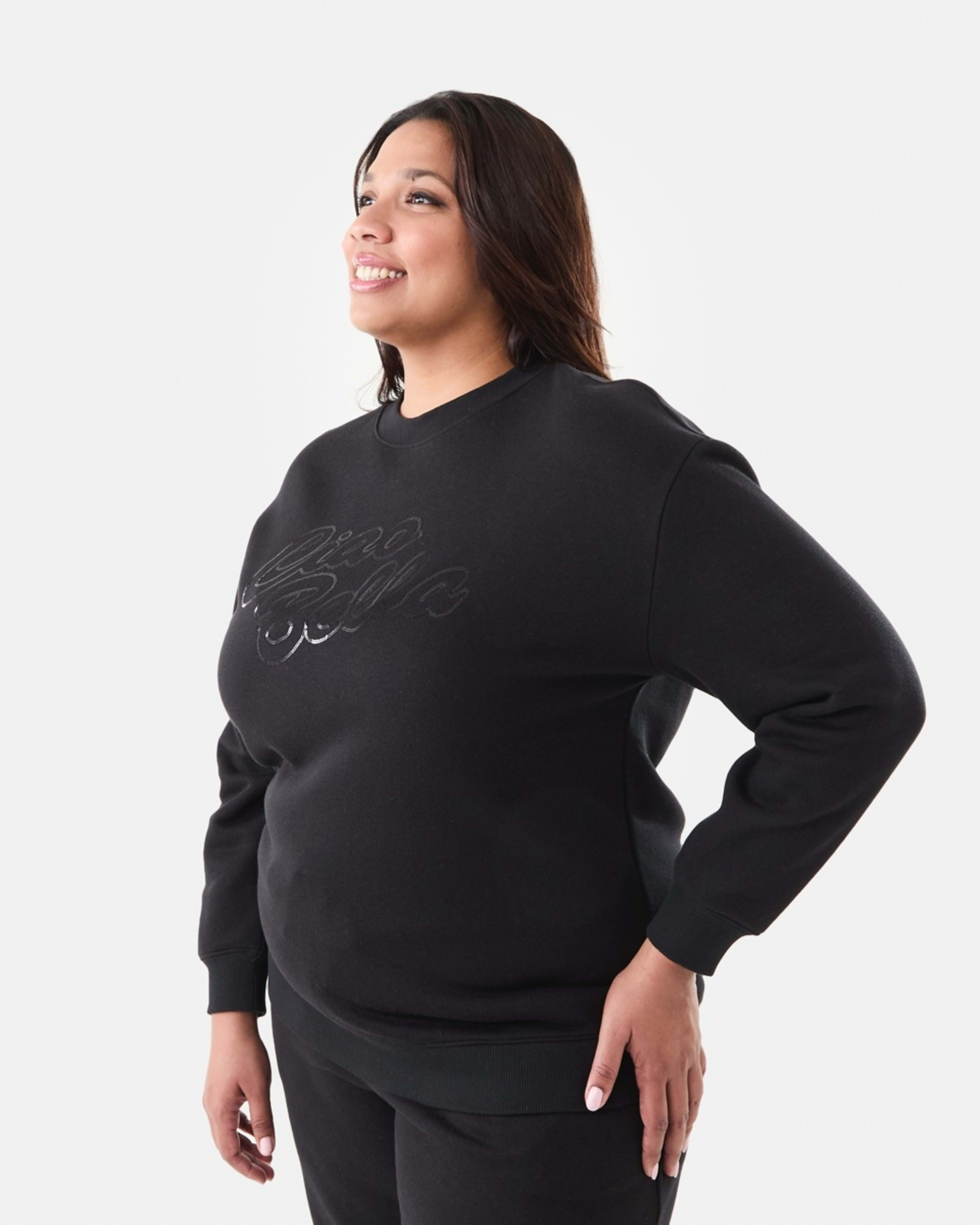 2 Curve Long Sleeve Crew Neck Sweatshirt Ciao Bella, 2 of 5
