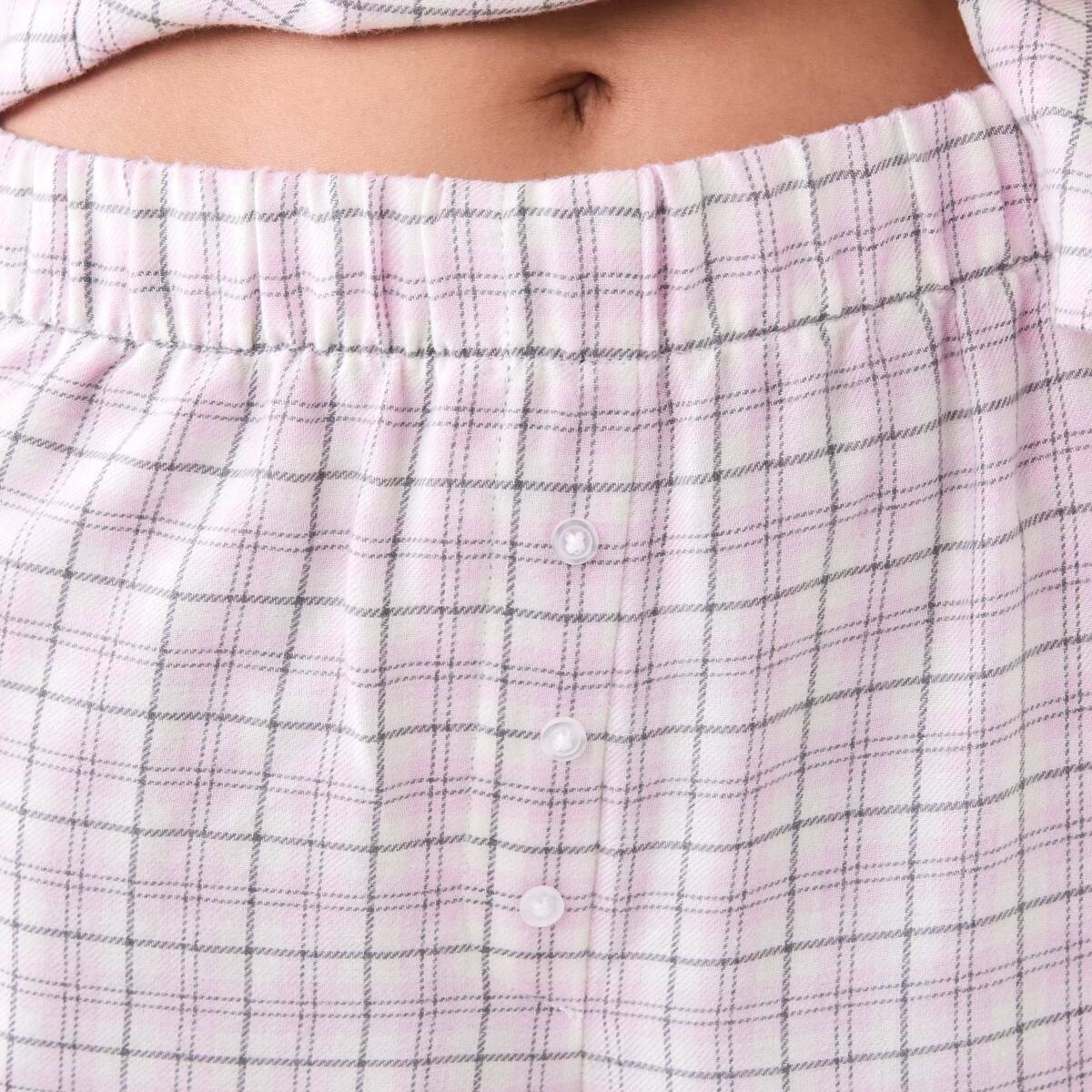 6 Relaxed Boyfriend Flannel Pyjama Set Pnk Wt Chk, 6 of 7