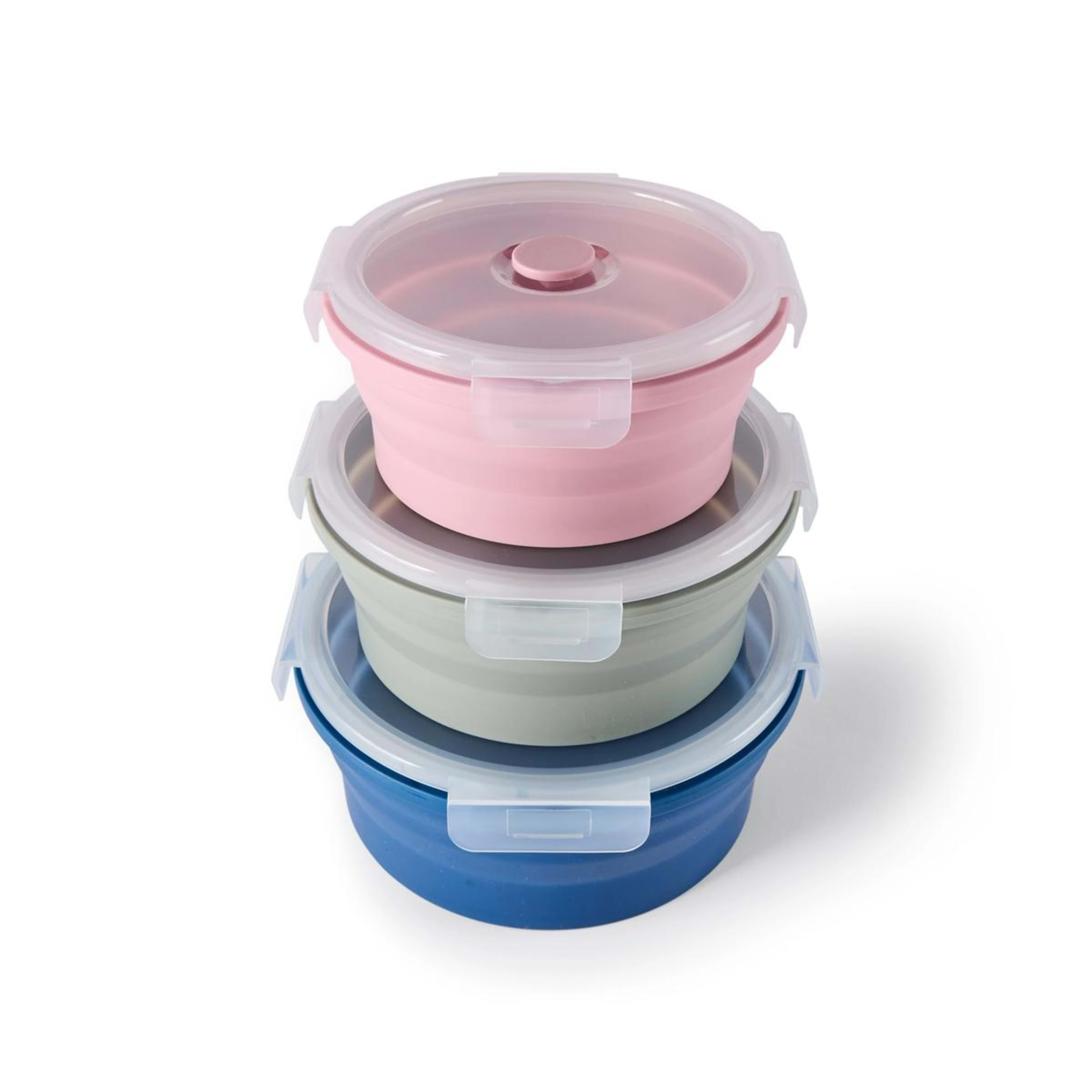 2 3 Piece Silicone Collapsible Salad Bowls, 2 of 10