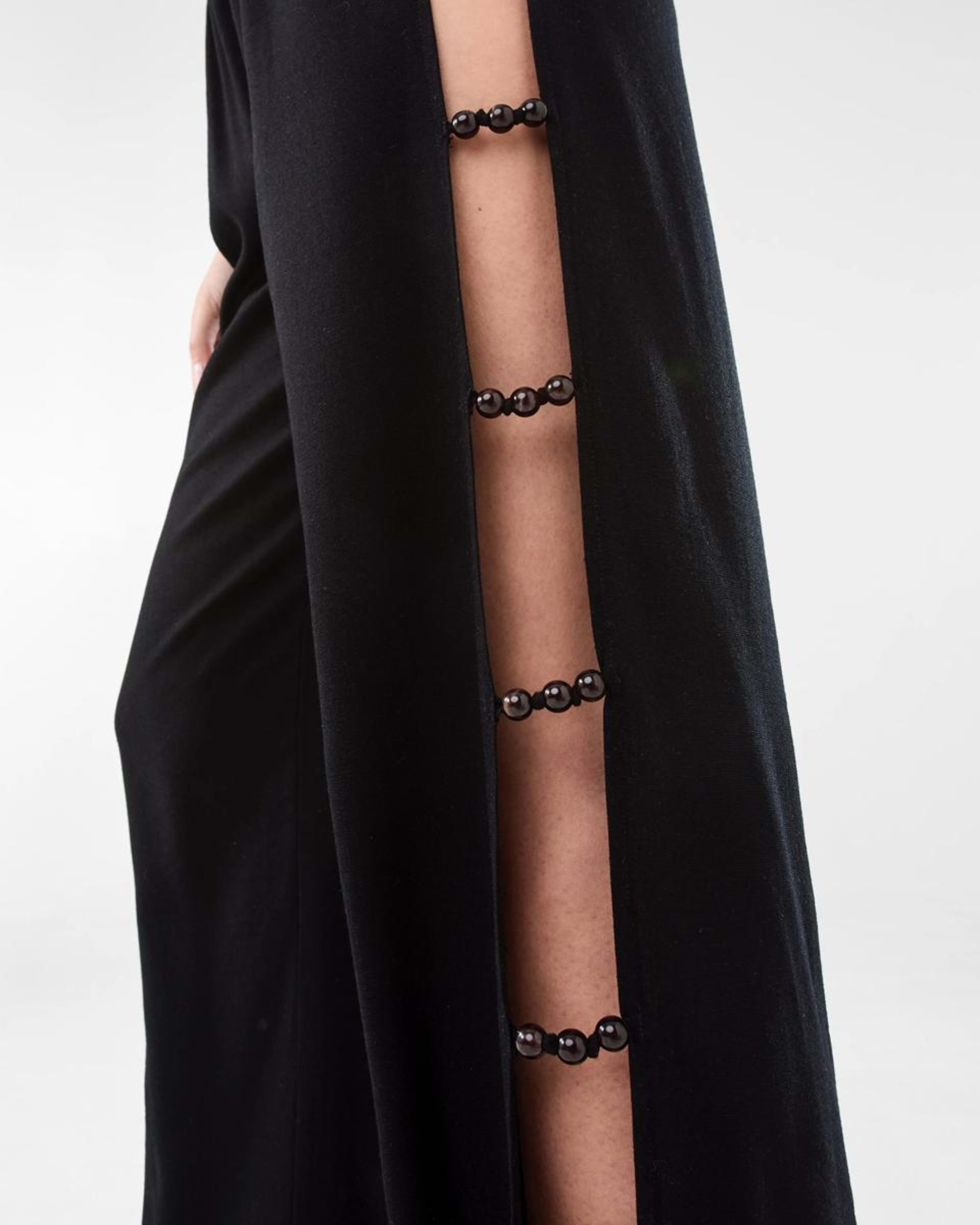 8 Linen Blend Beaded Pants Black, 8 of 8