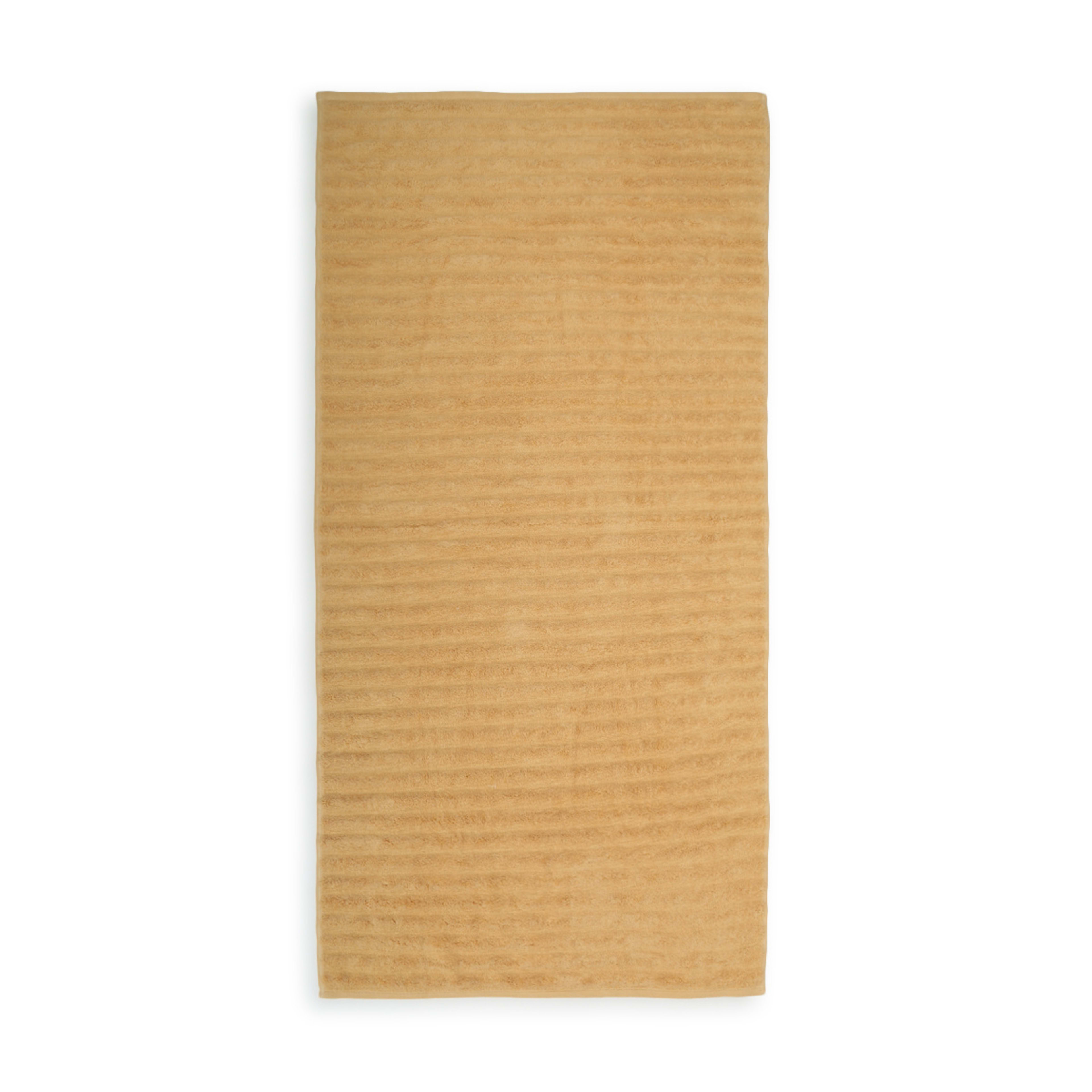 3 Thick Ribbed Australian Cotton Bath Sheet - Wheat, 3 of 5