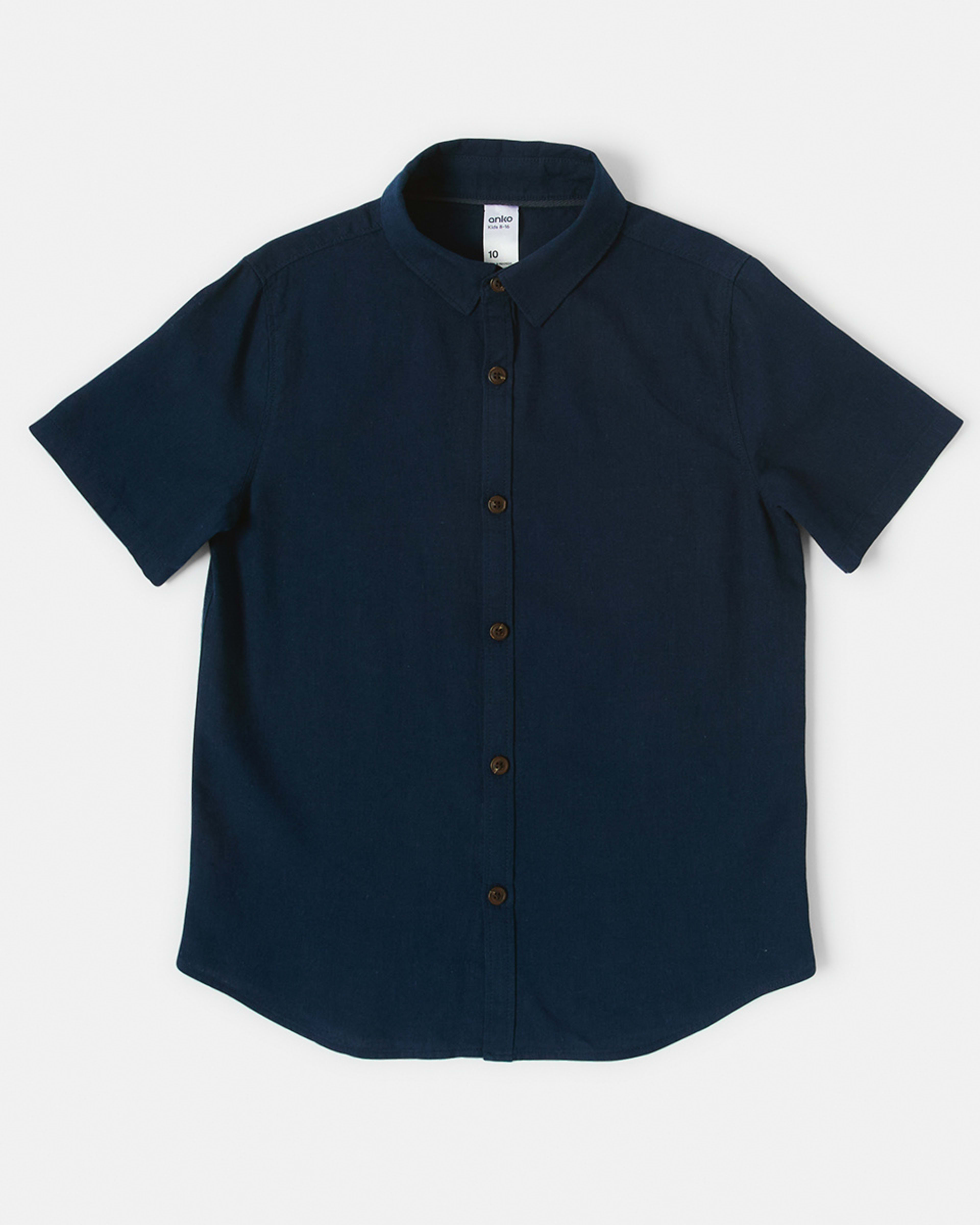 8 Short Sleeve Linen Shirt Dress Navy, 8 of 9