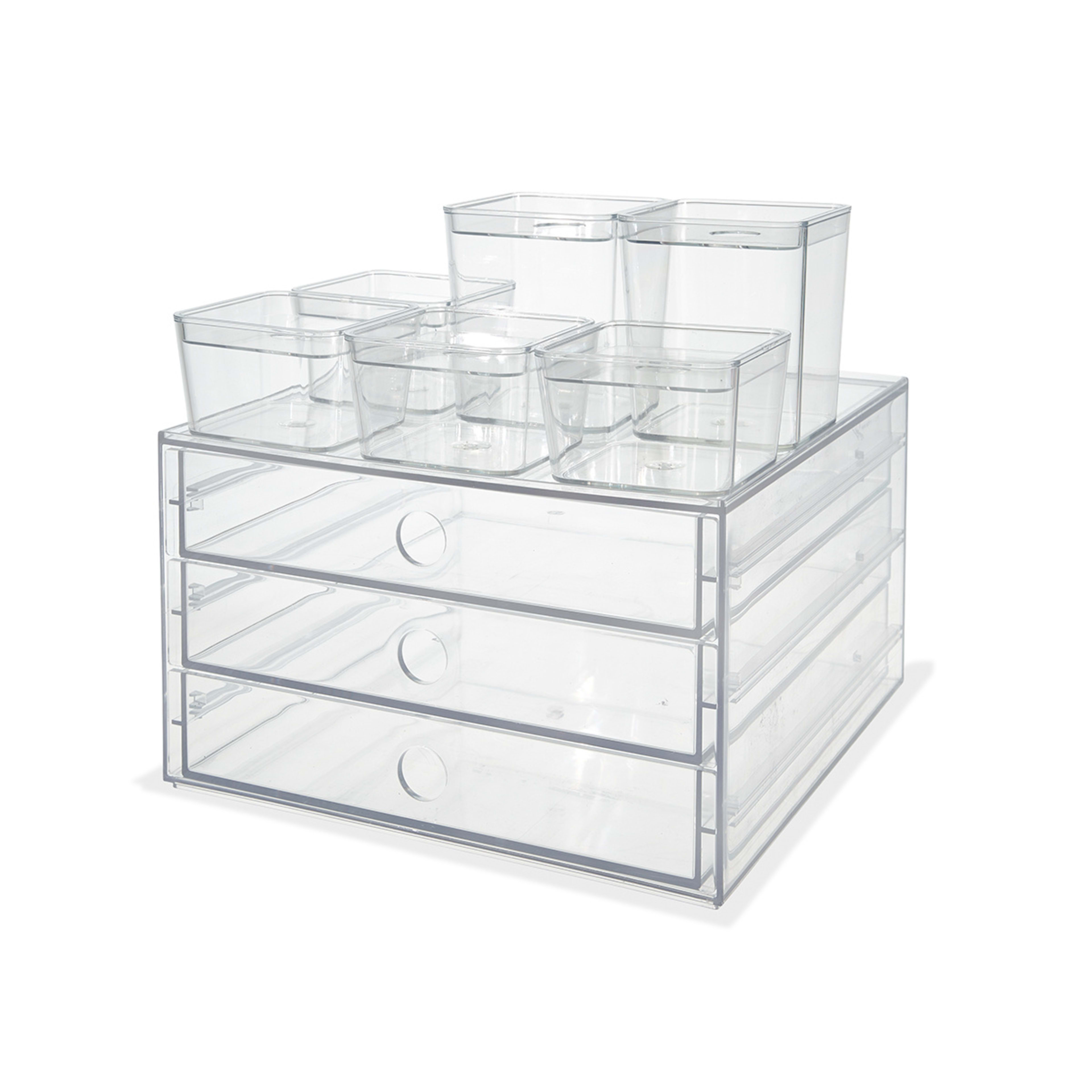 Set of 6 Clear Organisers with Lids - Kmart
