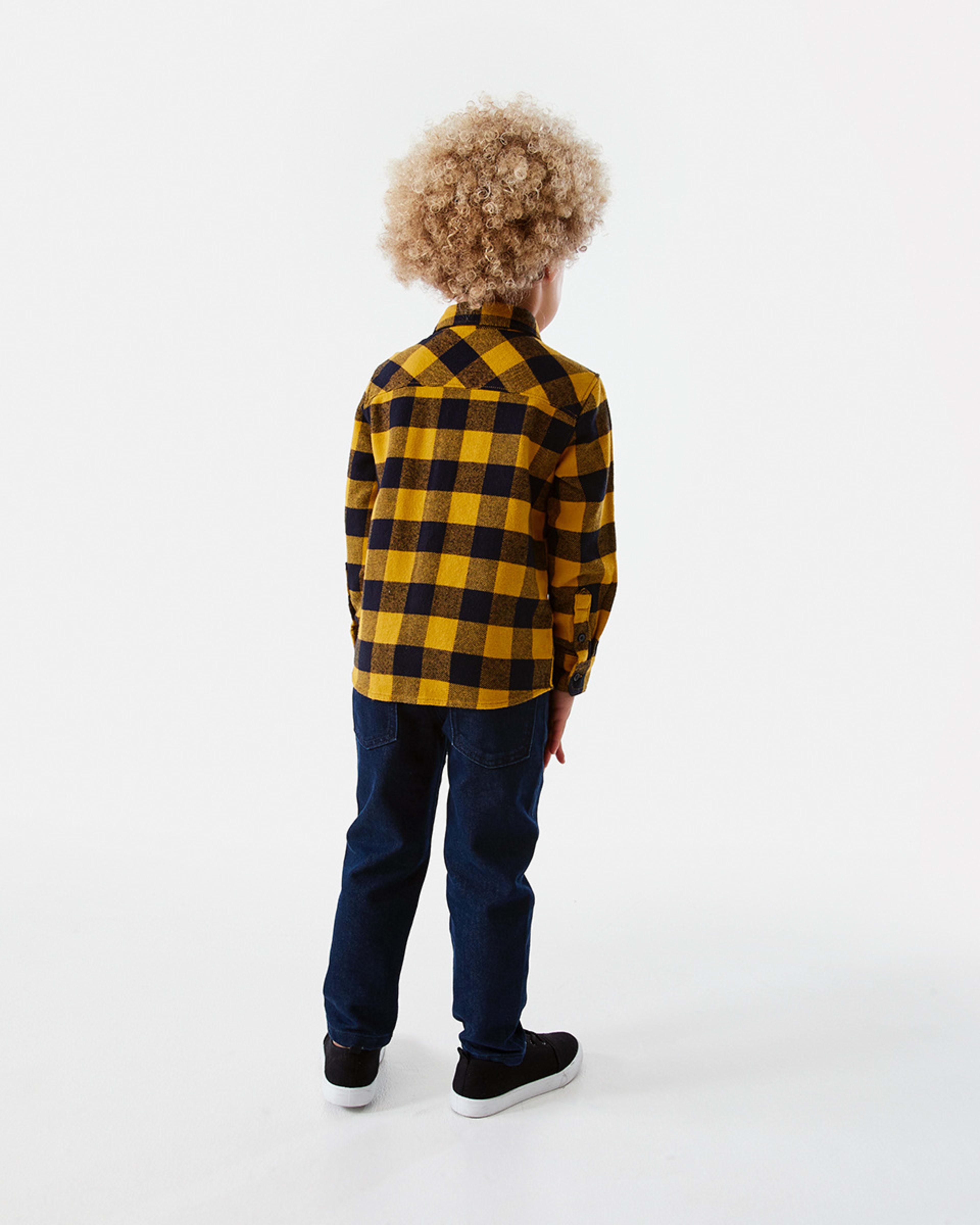 7 Yarn Dye Flannelette Shirt Ylw Check, 7 of 9