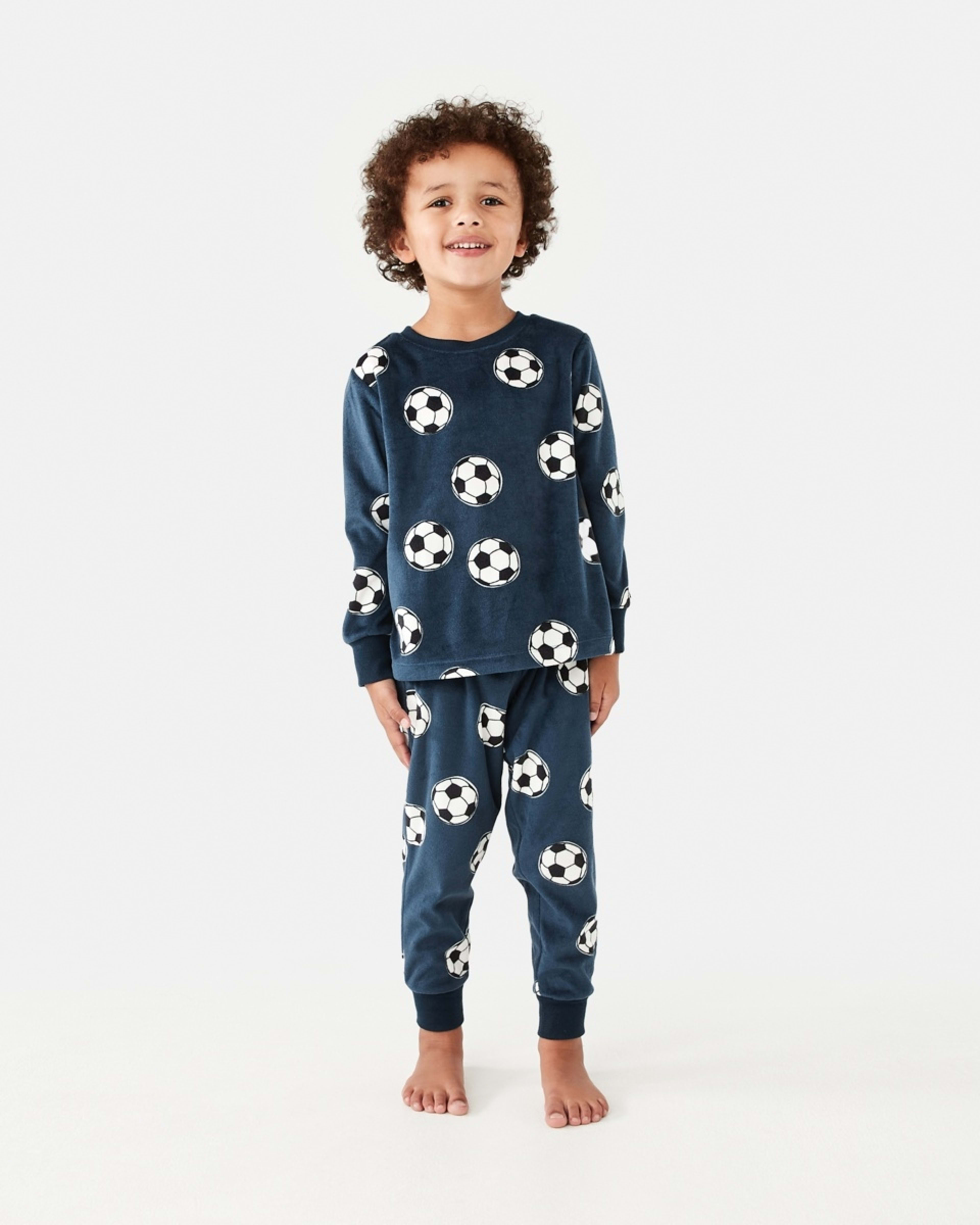 1 Super Soft Pyjama Set Navy Soccer