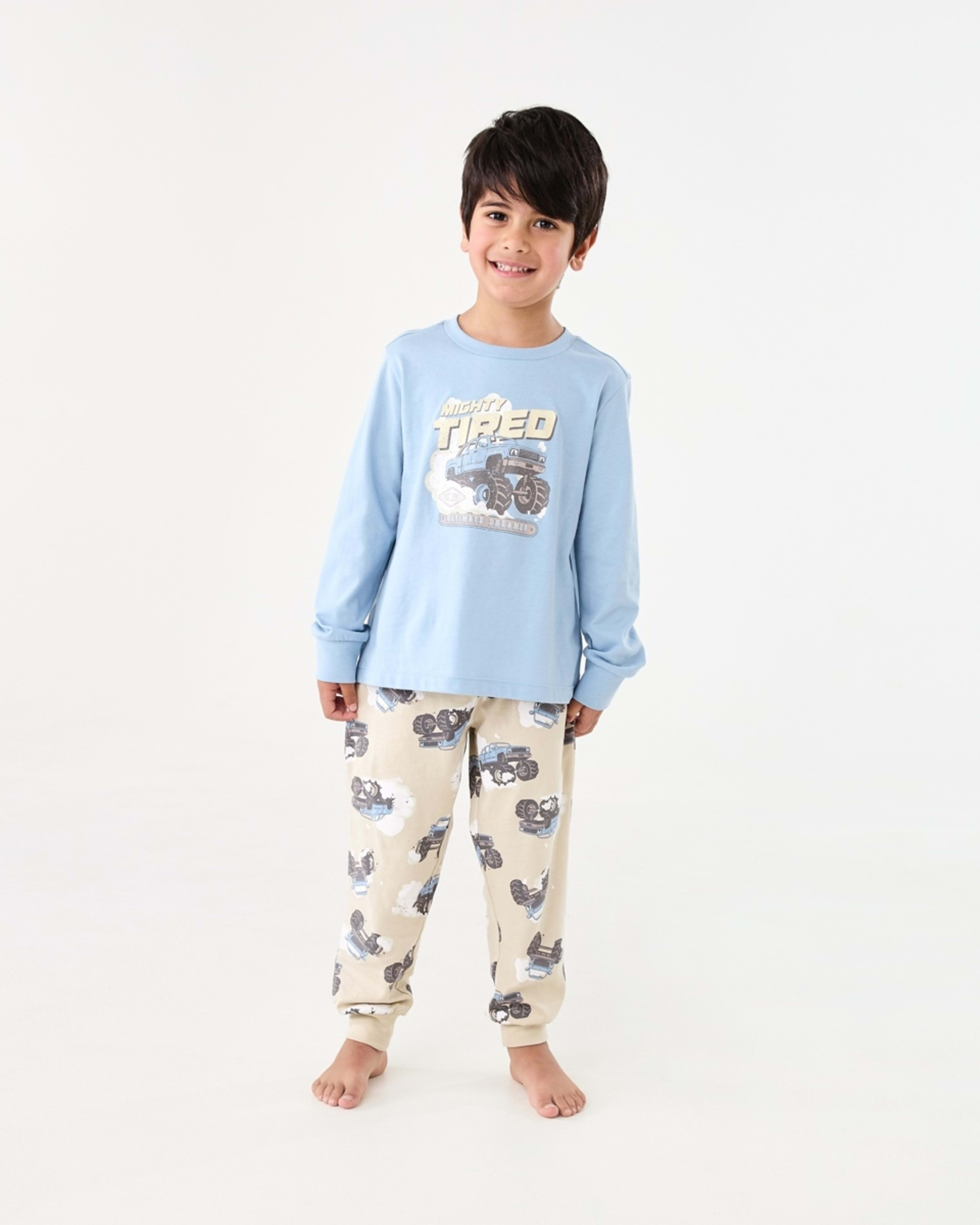 1 Jersey Pyjama Set Blu Truck, 1 of 9