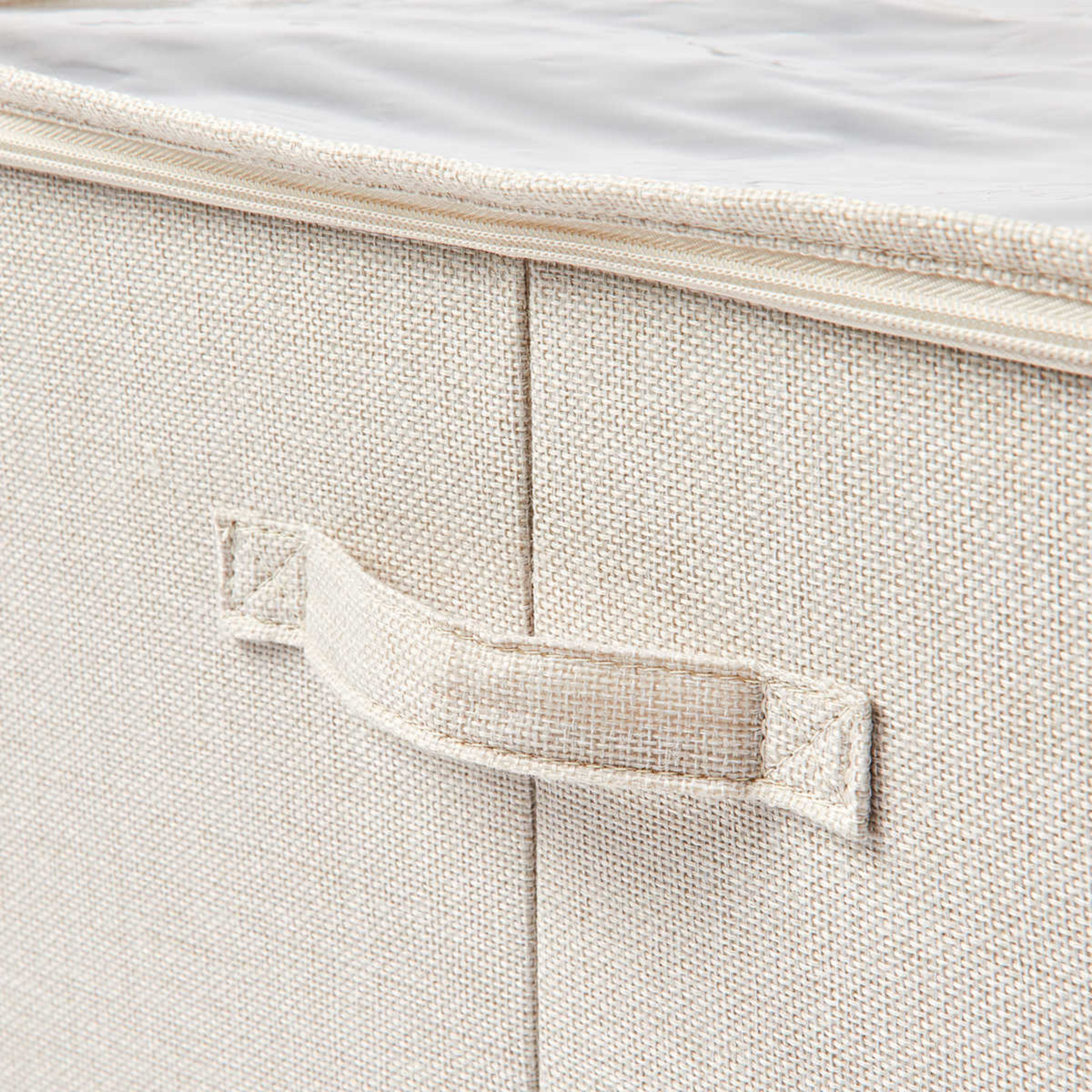 Linen Look Storage Box with Dividers - Beige - Kmart NZ