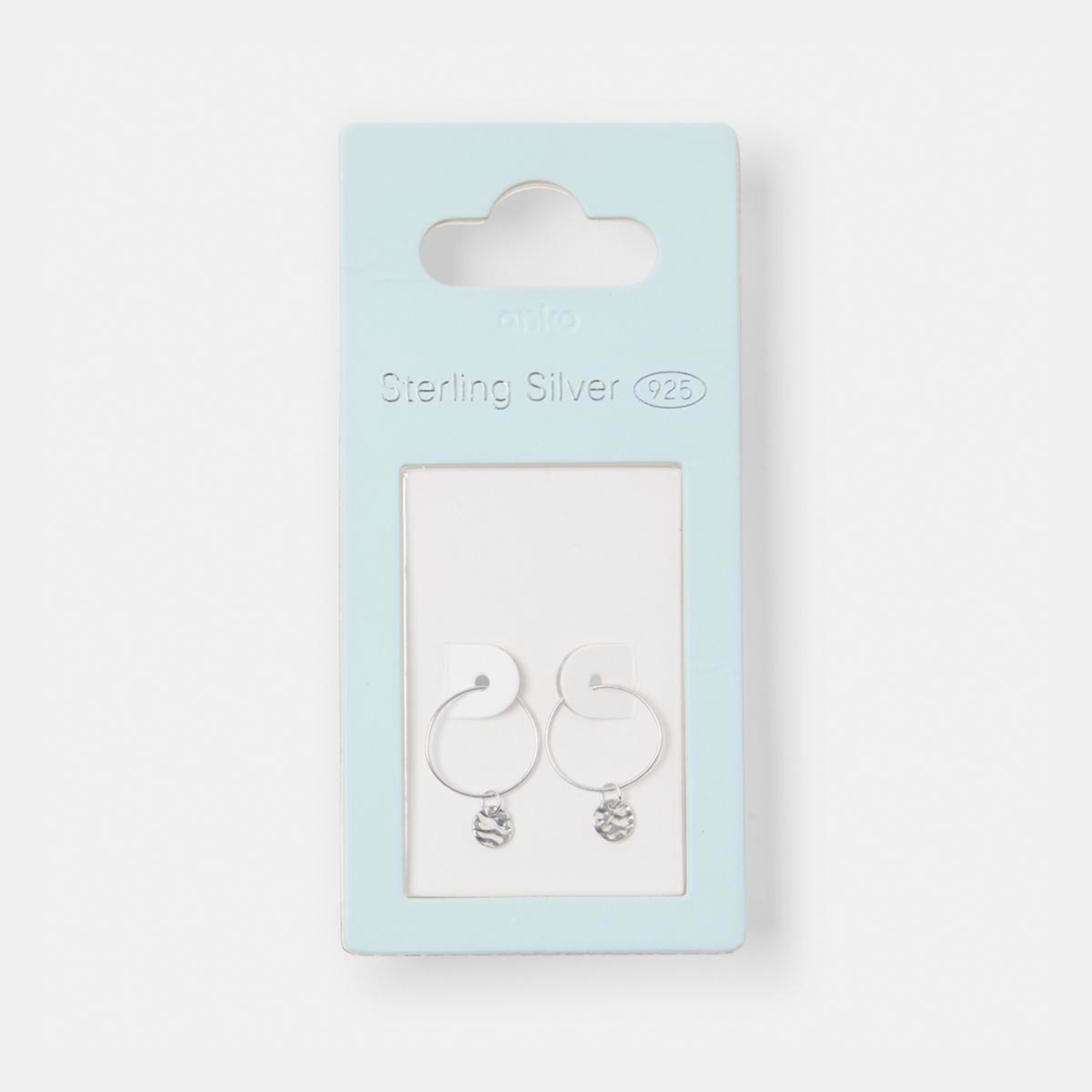 4 Sterling Silver Crinkle Hoop Earrings Silver, 4 of 4