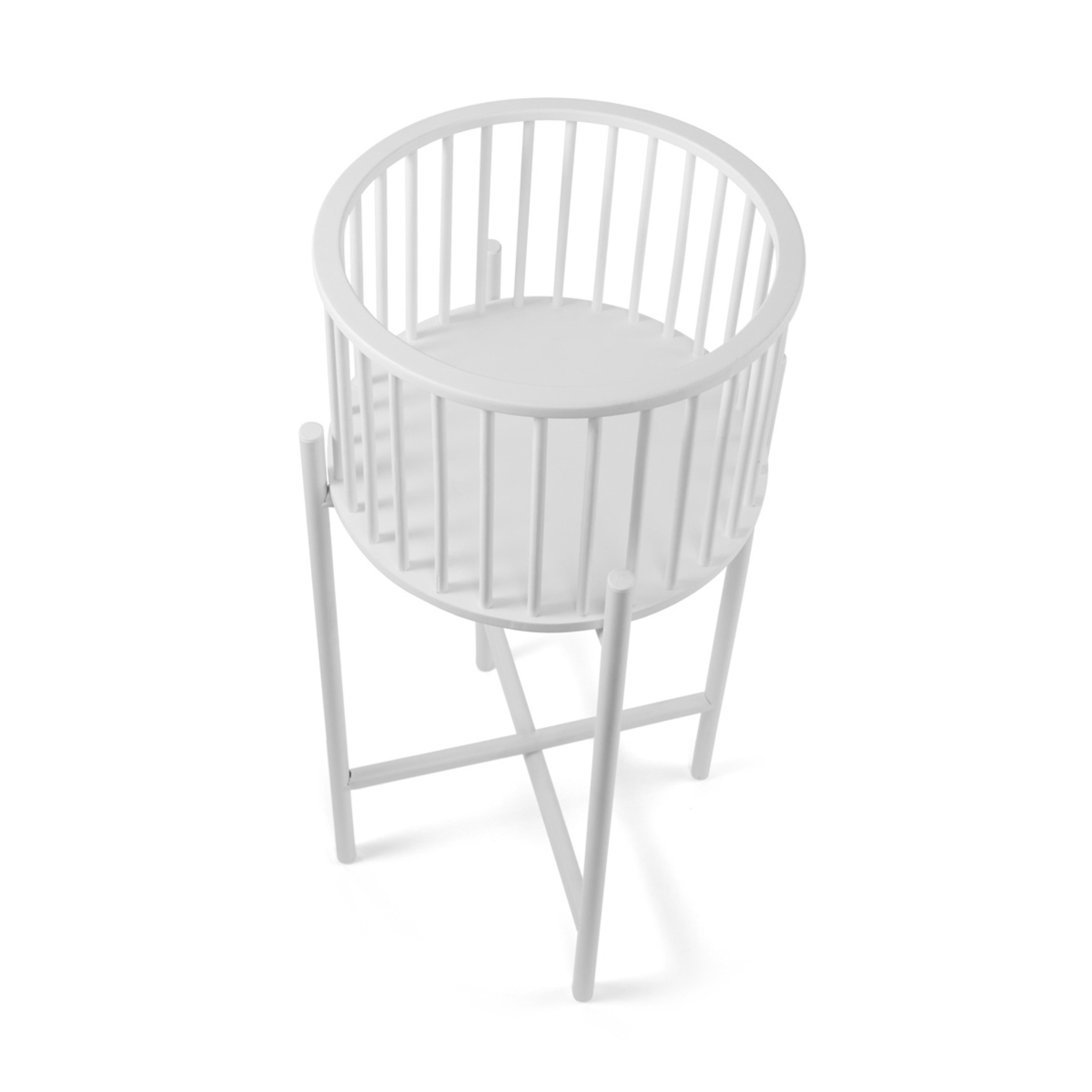 5 White Slatted Pot Holder, 5 of 7