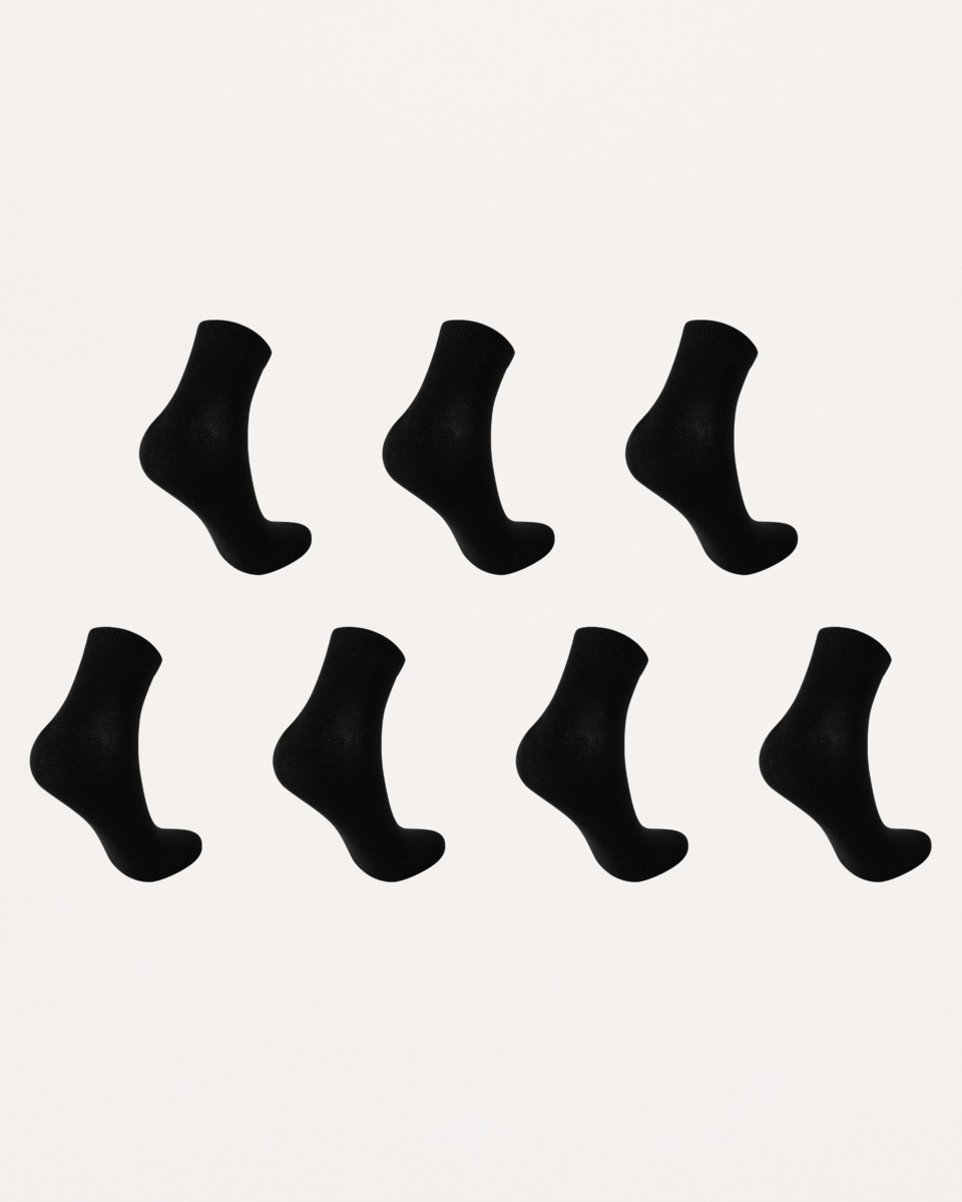 2 7 Pack Plain Anklets Black, 2 of 3